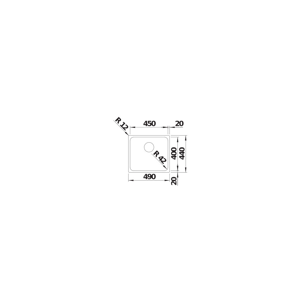 BLANCO SOLIS 450-U INFINO Undermontering
