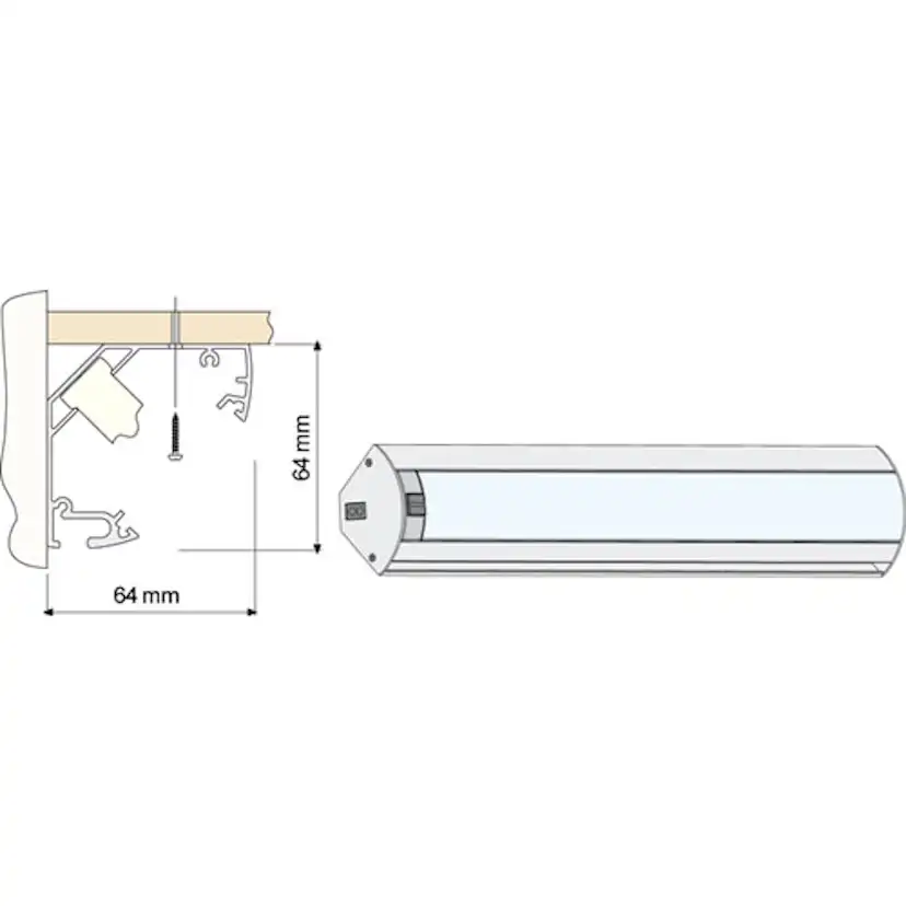 Bänkbelysning Beslag Design New Corner Multi Aluminium