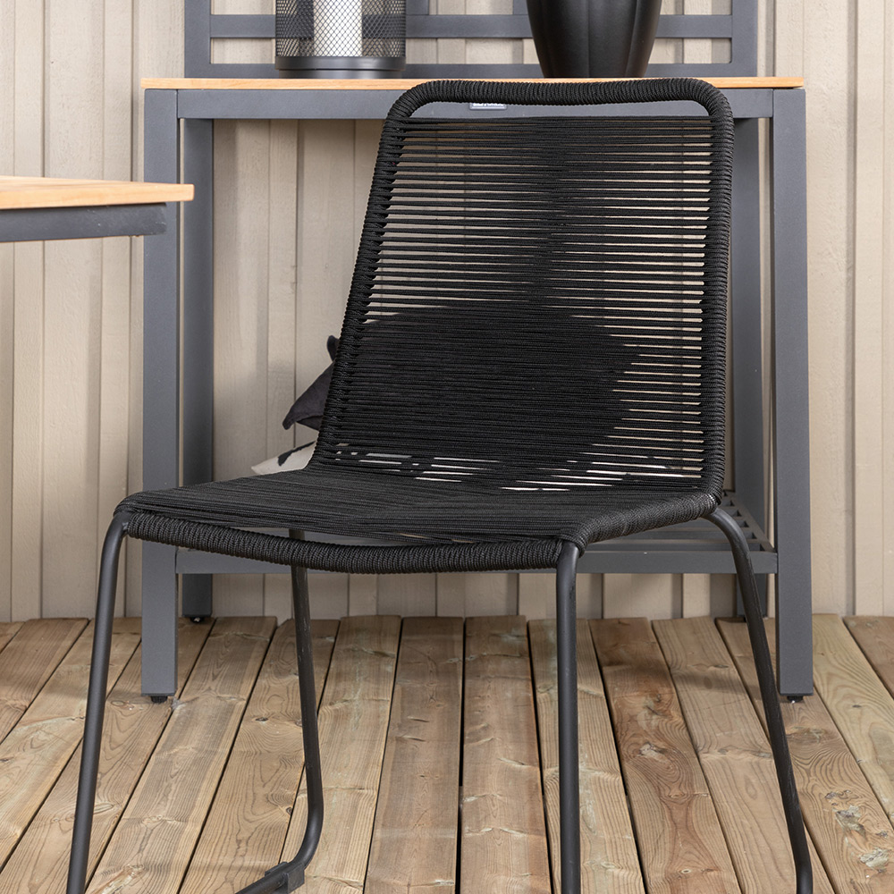 MexicoTable160/240*90-LindosStackingChair-Alu/LatteRope_6 Beige