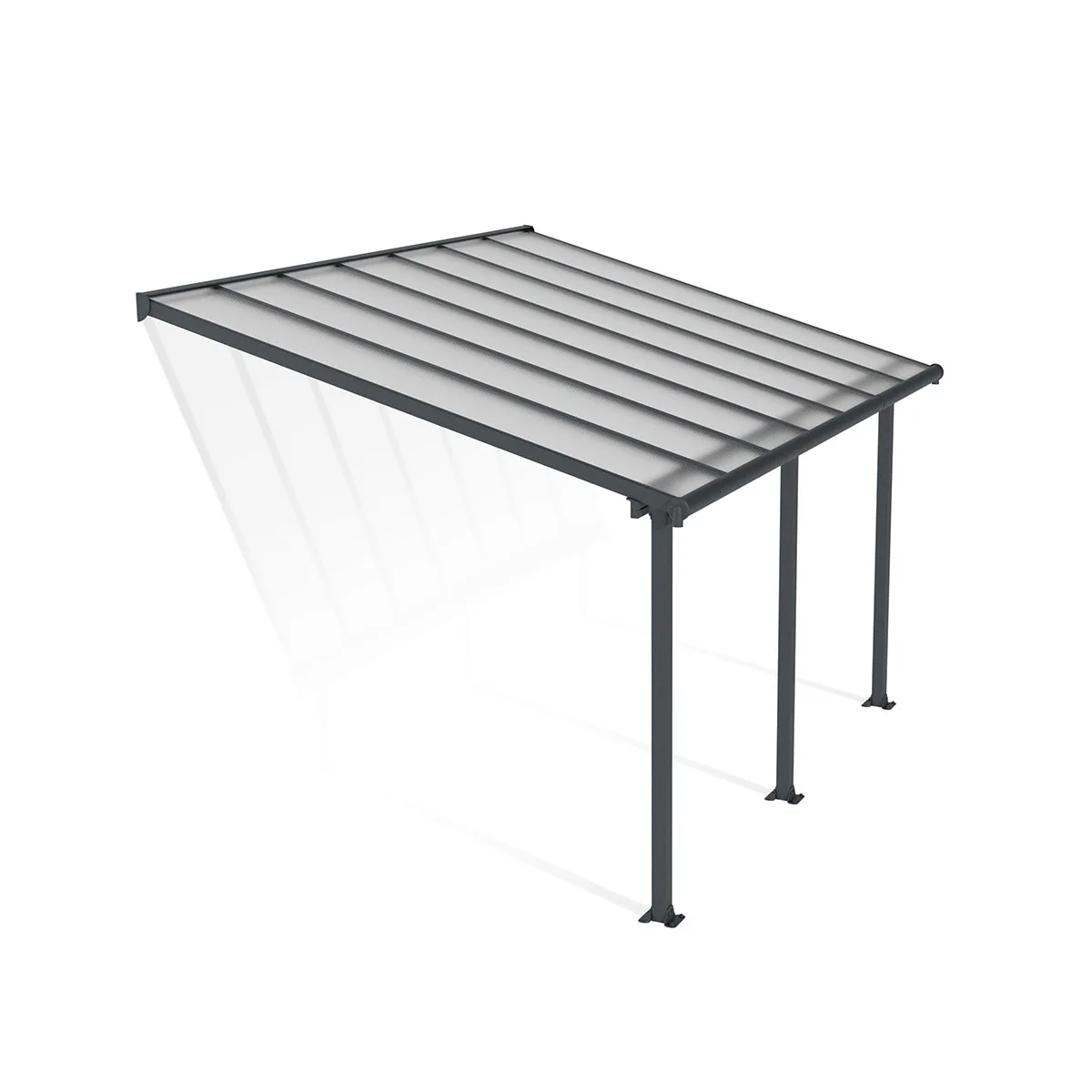OLYMPIA PATIO COVER 3X4.25 GREY CLEAR 3 x 4 m