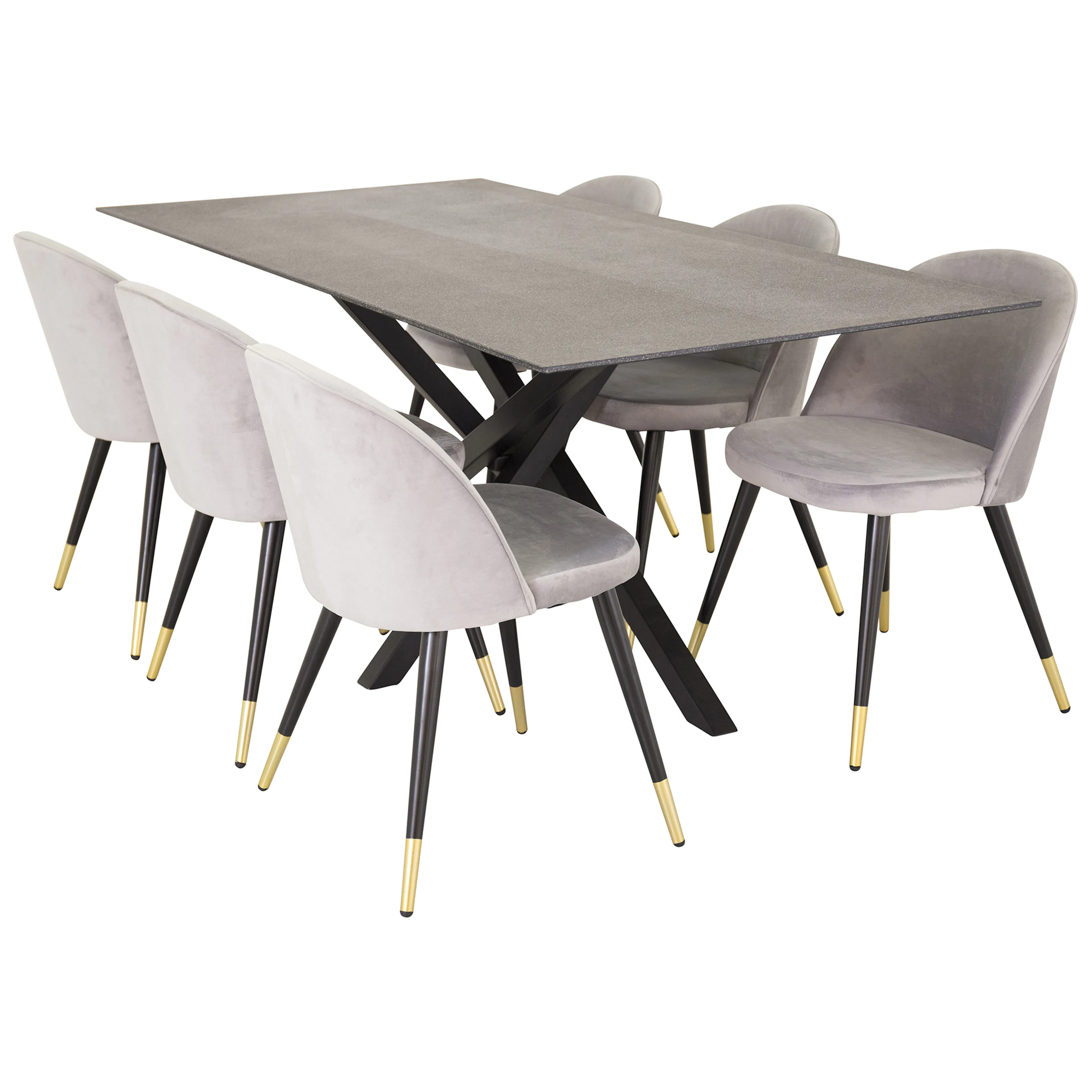 Matgrupp Venture Home Piata med 6 Valentina Stolar Sammet