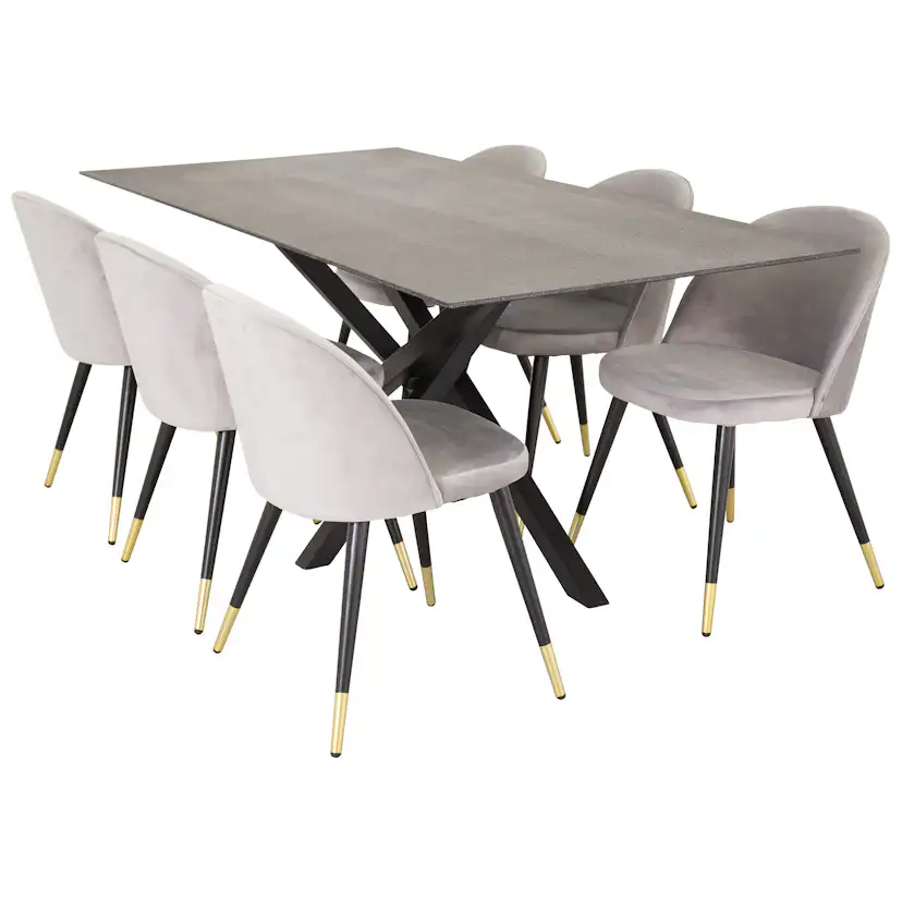 Matgrupp Venture Home Piata med 6 Valentina Stolar Sammet