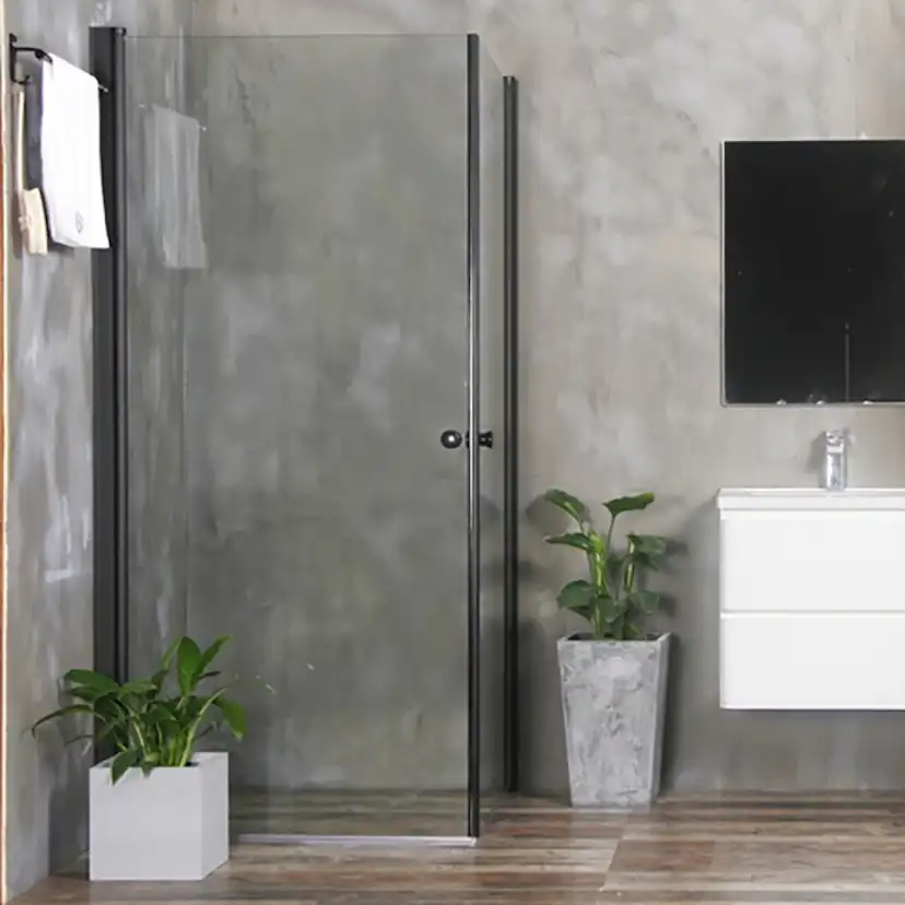 Duschhörna Bathlife Mångsidig Rak Dörr + Rak Dörr Svart