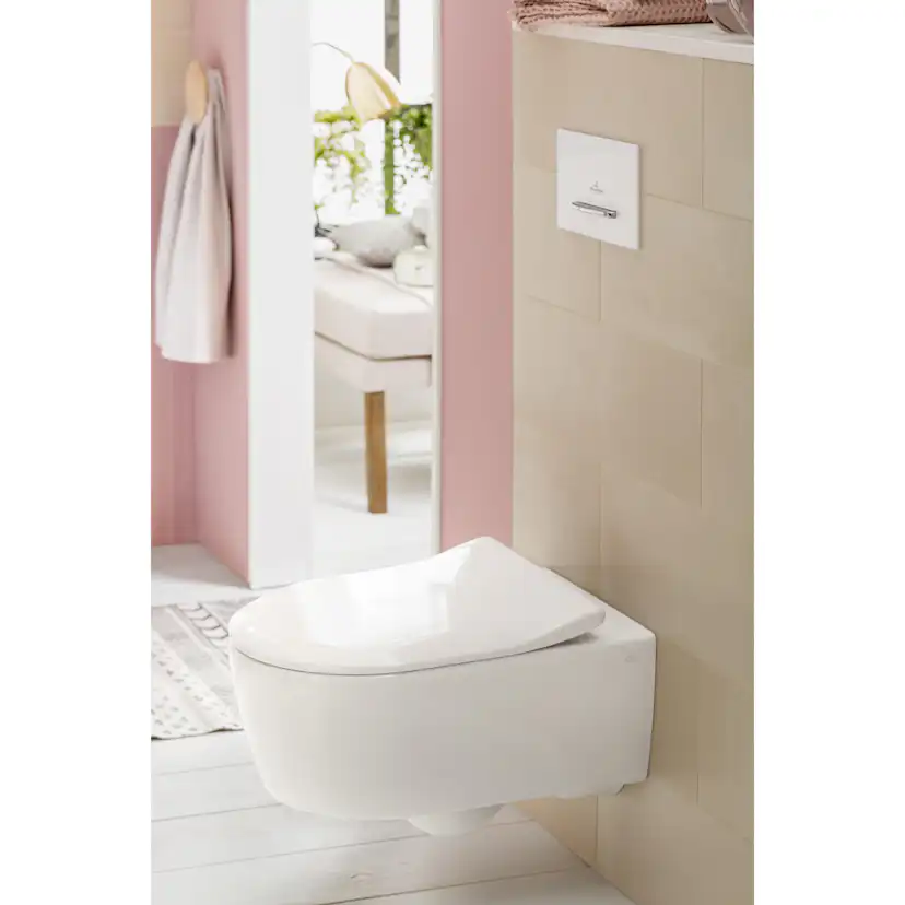 Spolknapp Villeroy & Boch ViConnect installationssystemen 92 Blankvitt glas