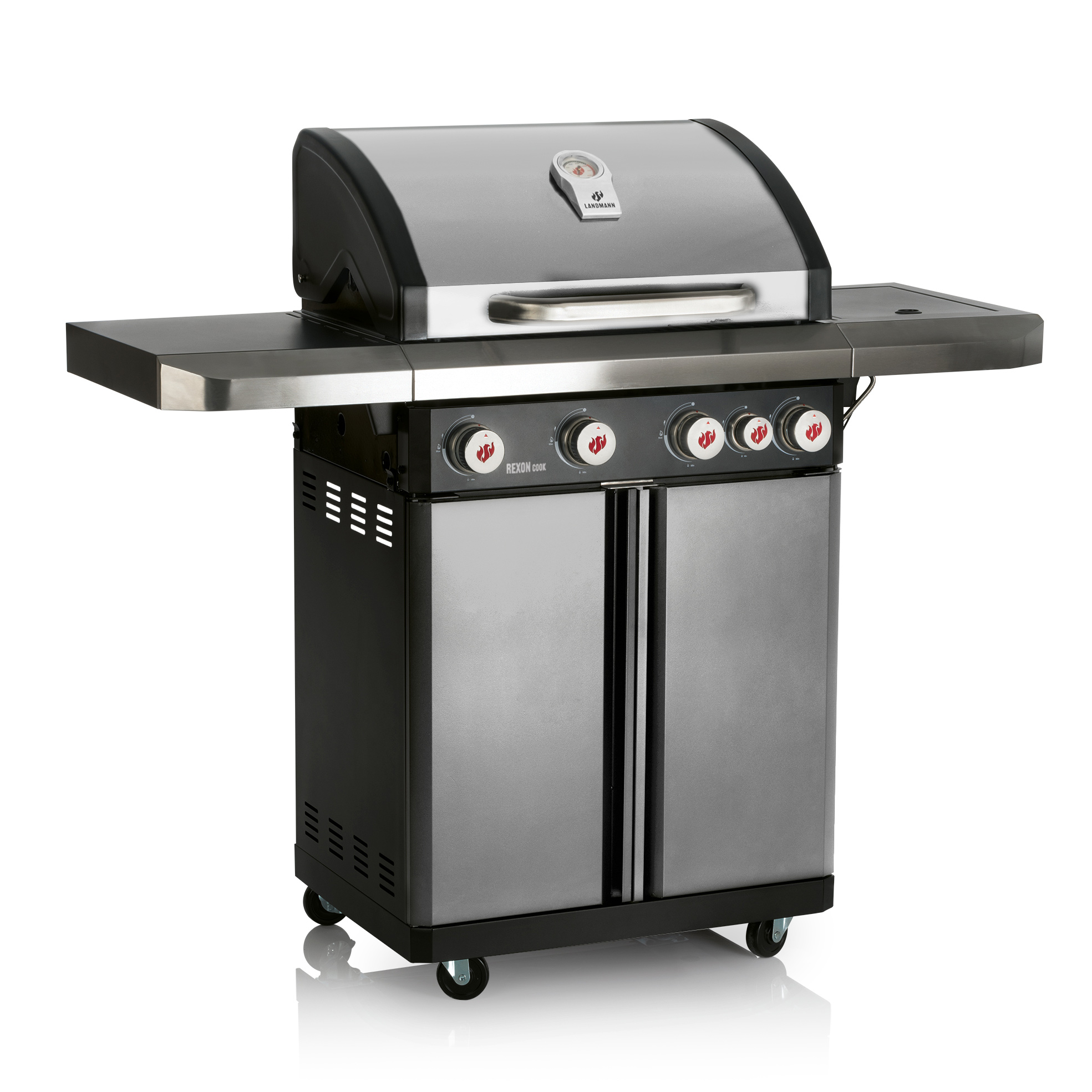 Gasolgrill Landmann Rexon Cook 4.1 2023 Rostfritt Stål Integrerad Tändare & Sidobrännare