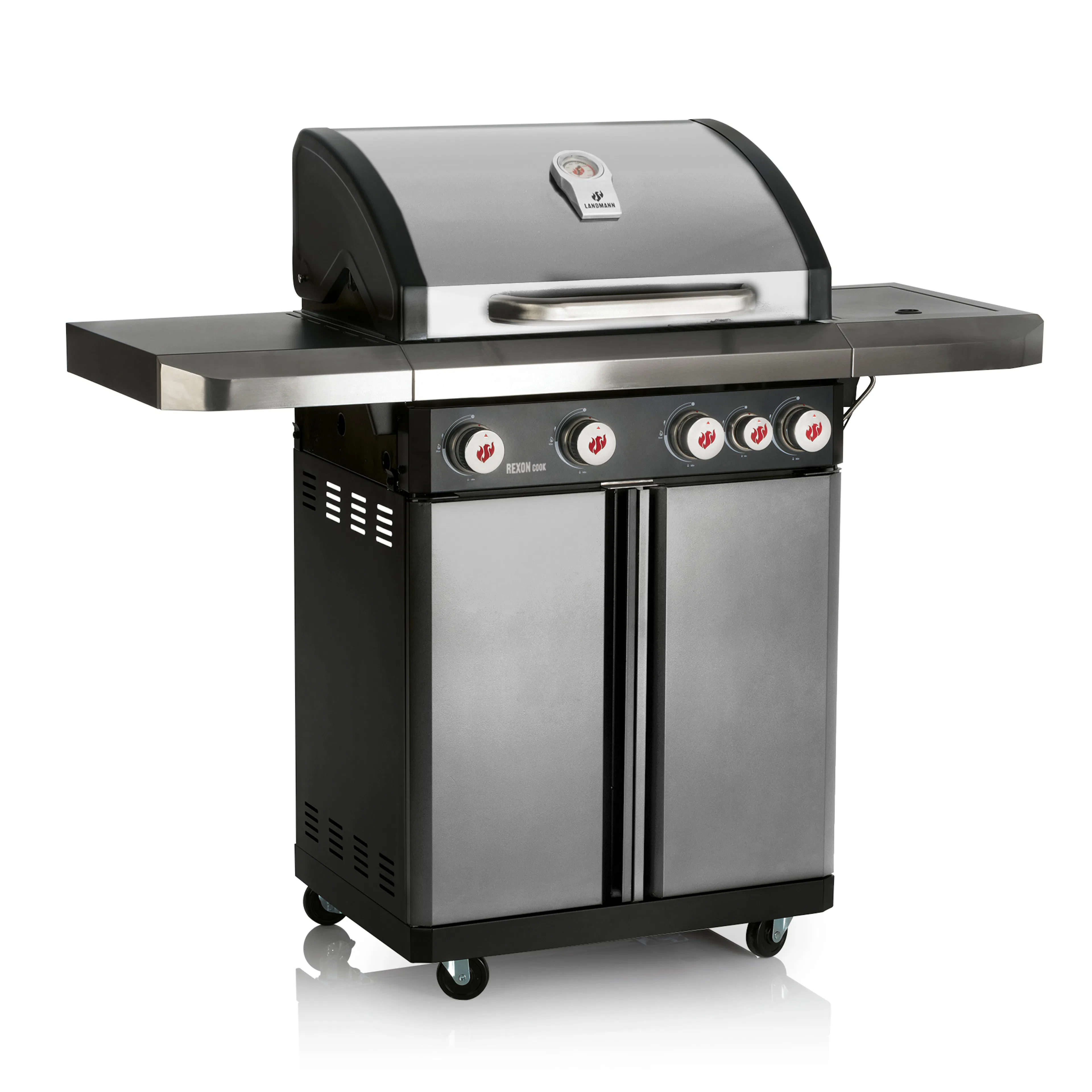Gasolgrill Landmann Rexon Cook 4.1 2023 Rostfritt Stål Integrerad Tändare & Sidobrännare