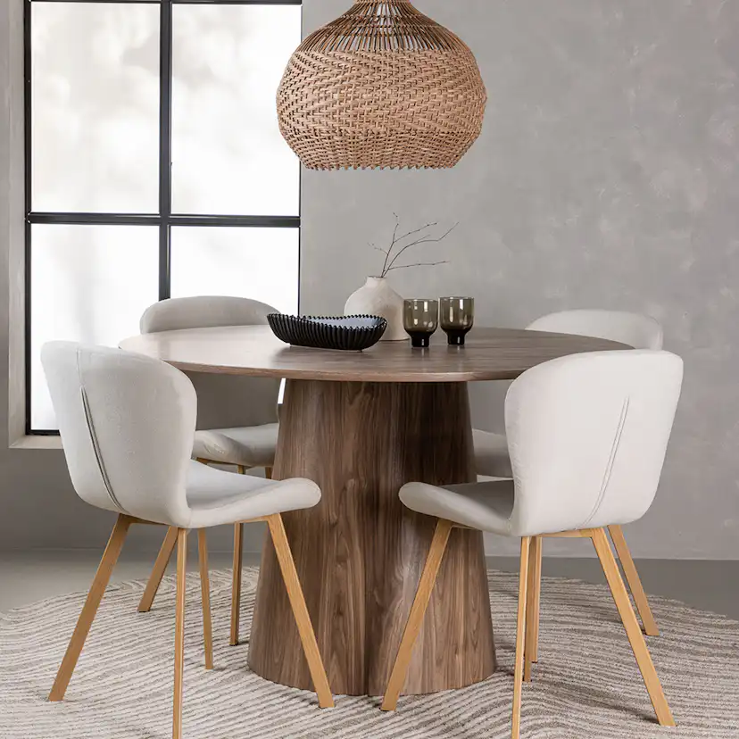 Matgrupp Venture Home Lanzo Ø120 cm med 4 st Lilja stolar