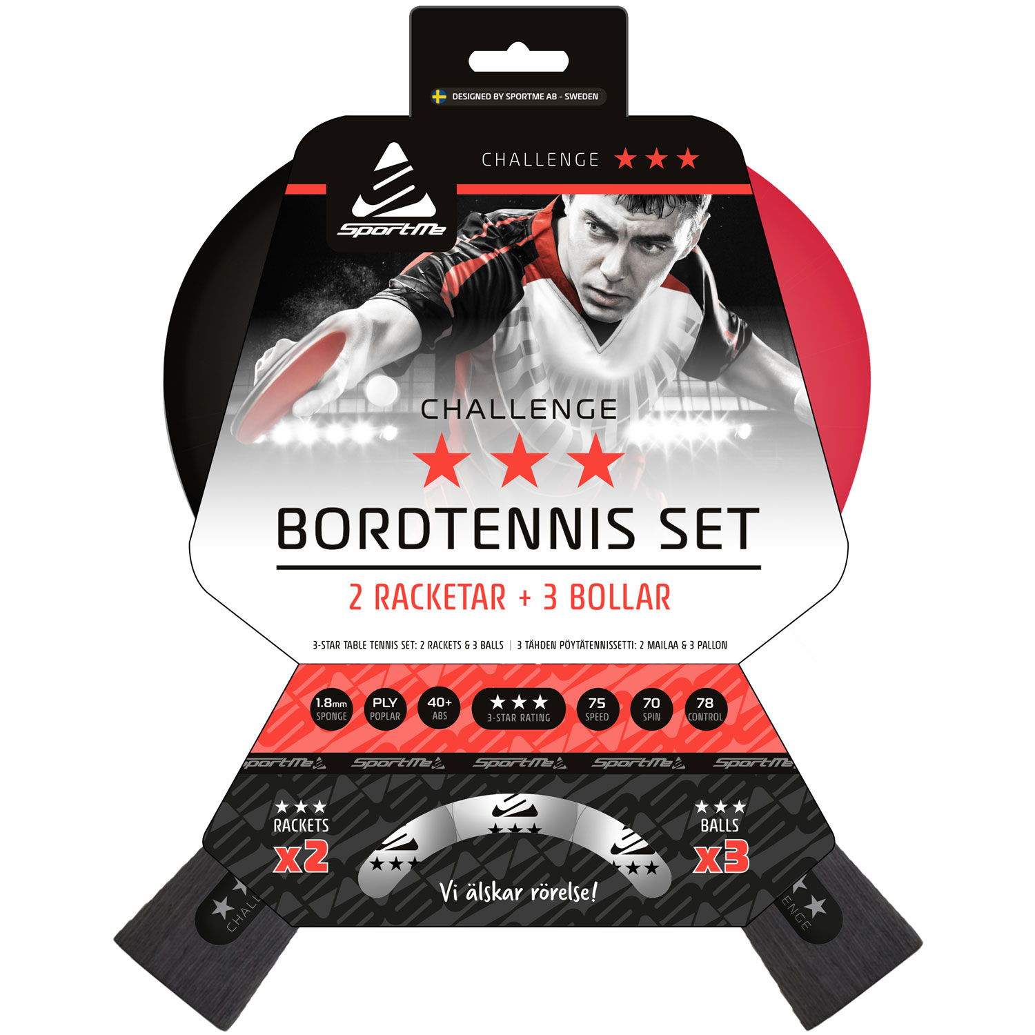 Bordtennisset SportMe Challenge 3-Stjärnigt