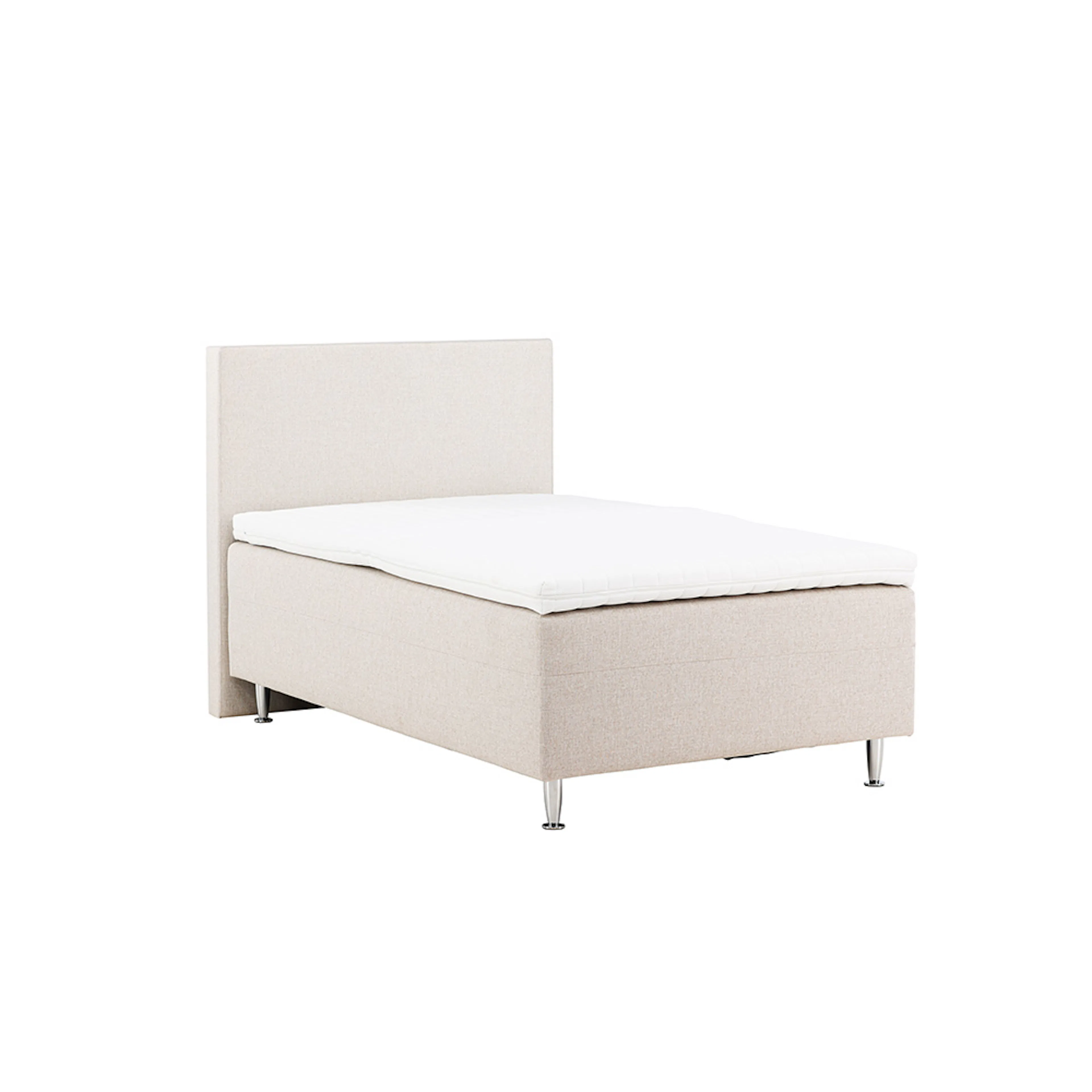 Mesa Bed 120*200 - Matte Silver / Beige Fabric Lino 02 Beige