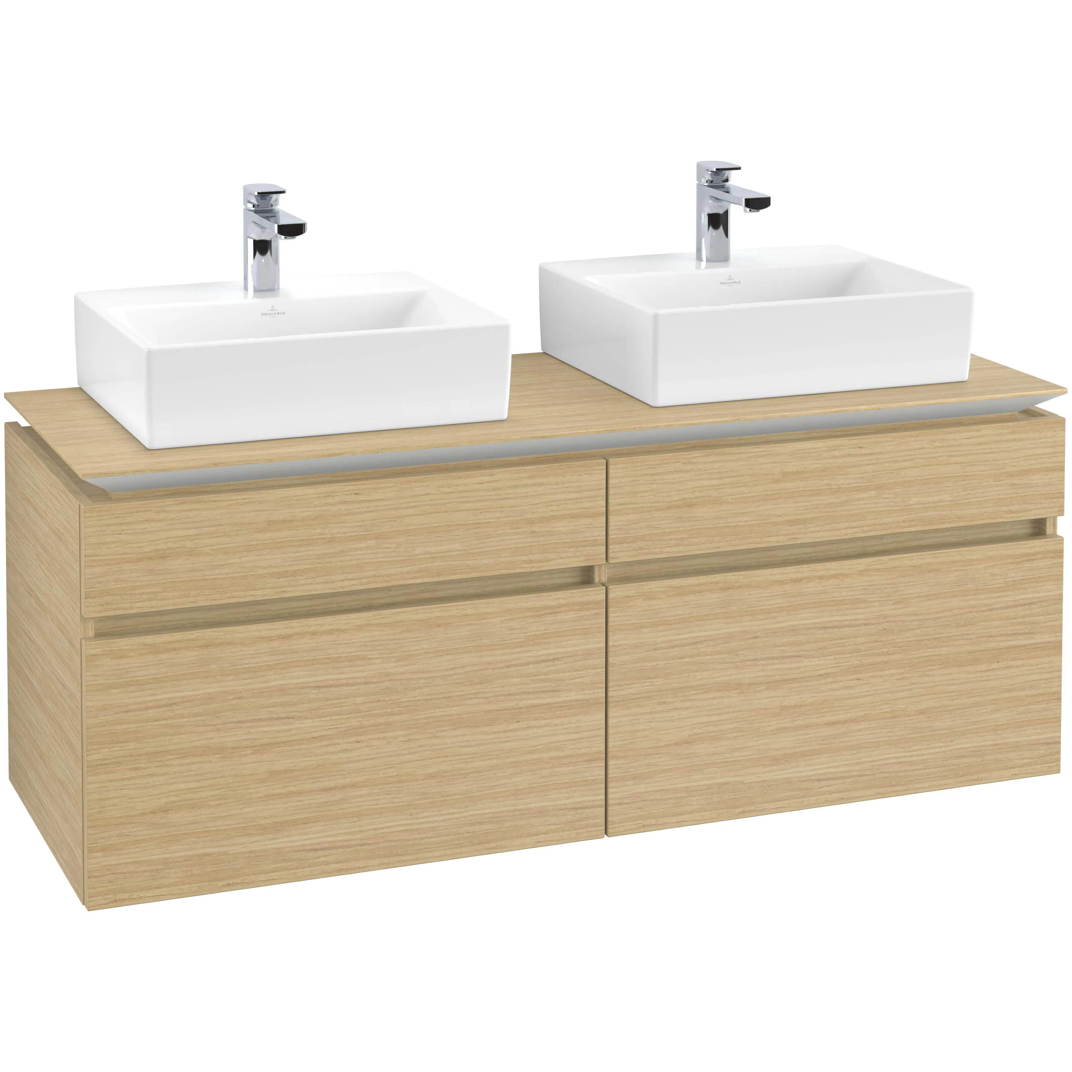Tvättställsskåp Villeroy & Boch Legato 1400 med 4 Lådor för Två Tvättställ