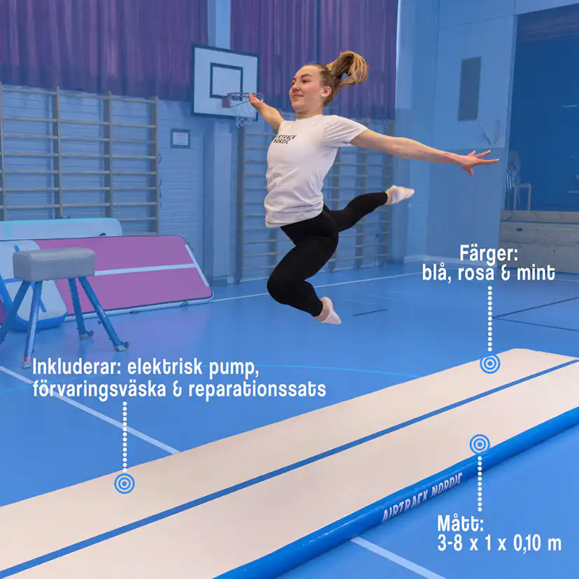 Airtrack Nordic Standard luftvoltbana Blå 800 cm Blå, L: 800 cm