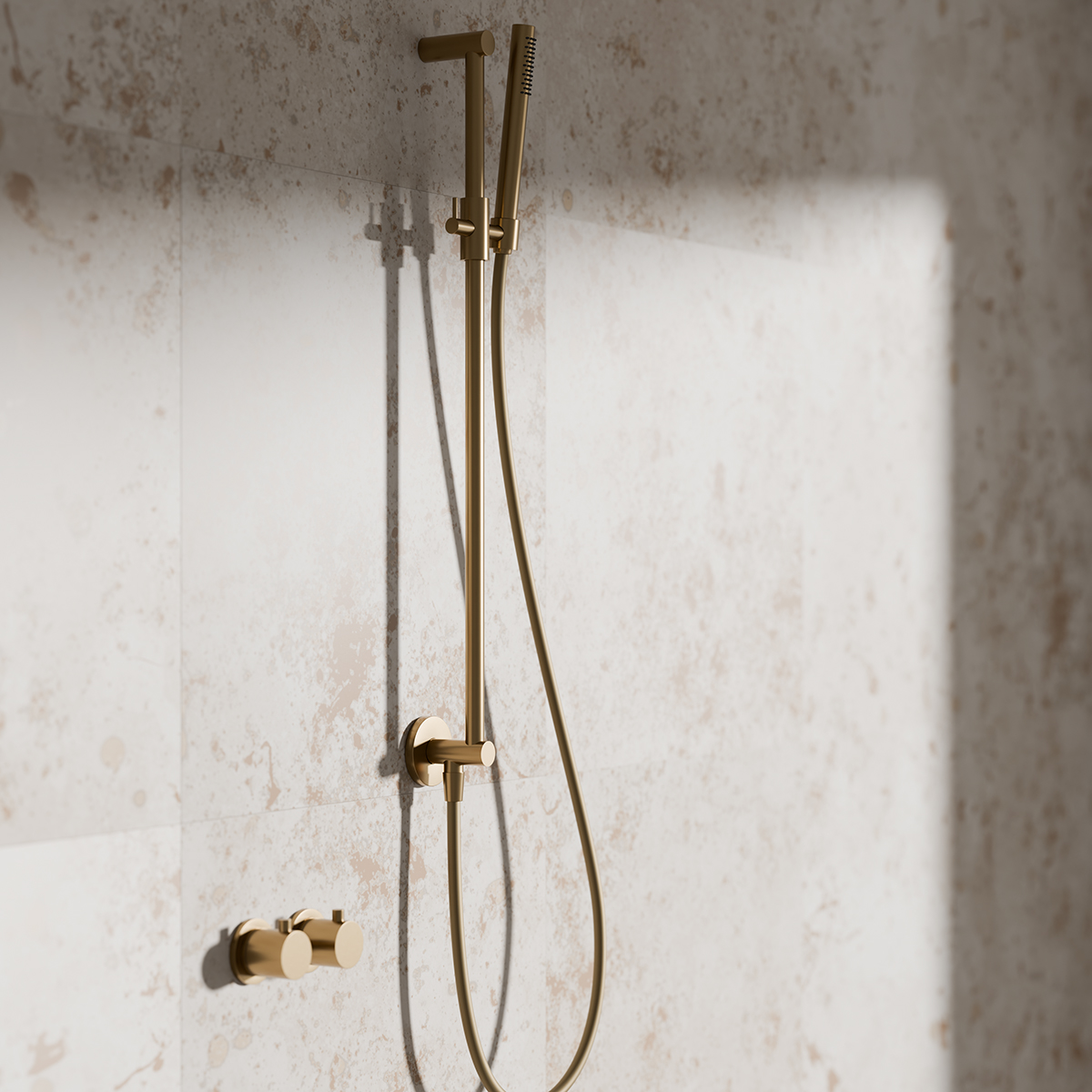Takduschset Scandtap Steel Harmonized 6X med Badkarsblandare för Inbyggnad