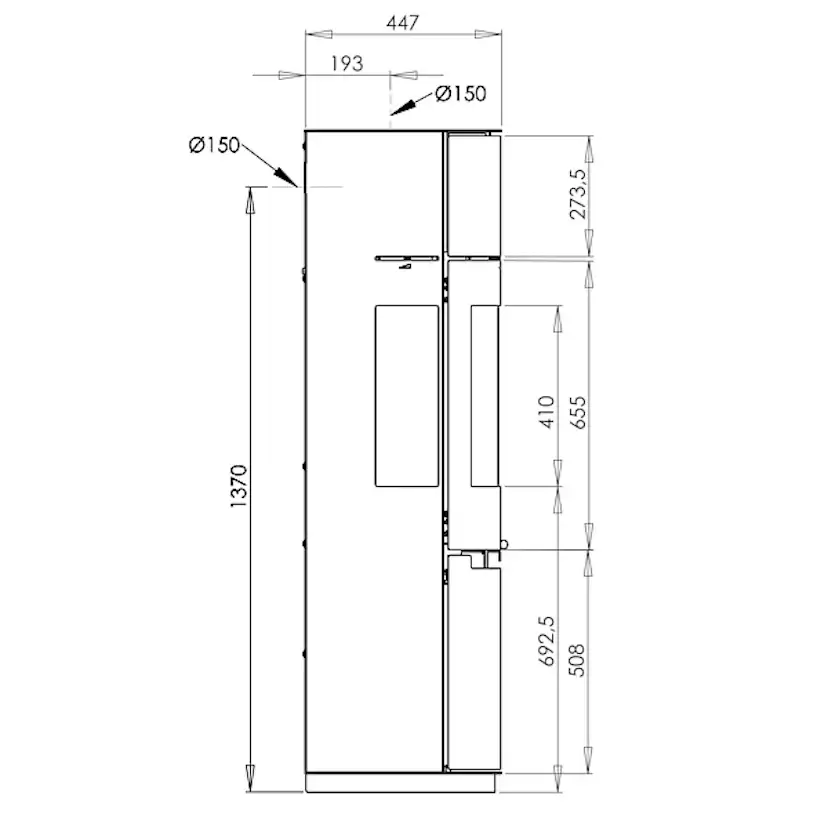 Braskamin Aduro 9.7 Fristående med Sidoglas 9kW