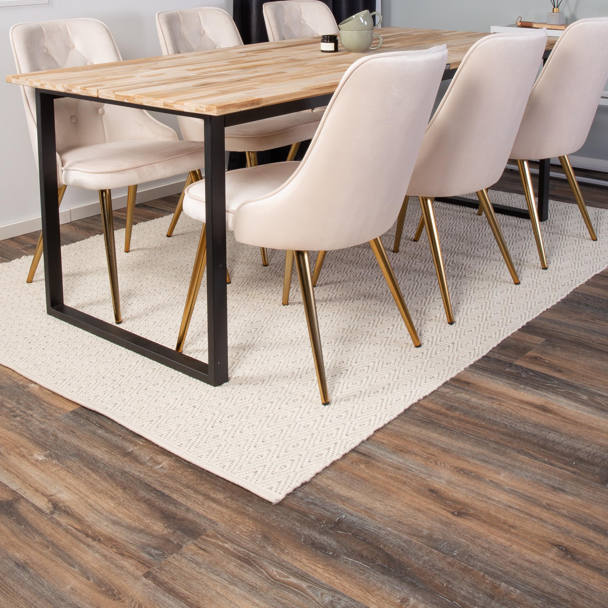 Matgrupp Venture Home Cirebon med 6 Velvet Deluxe Stolar