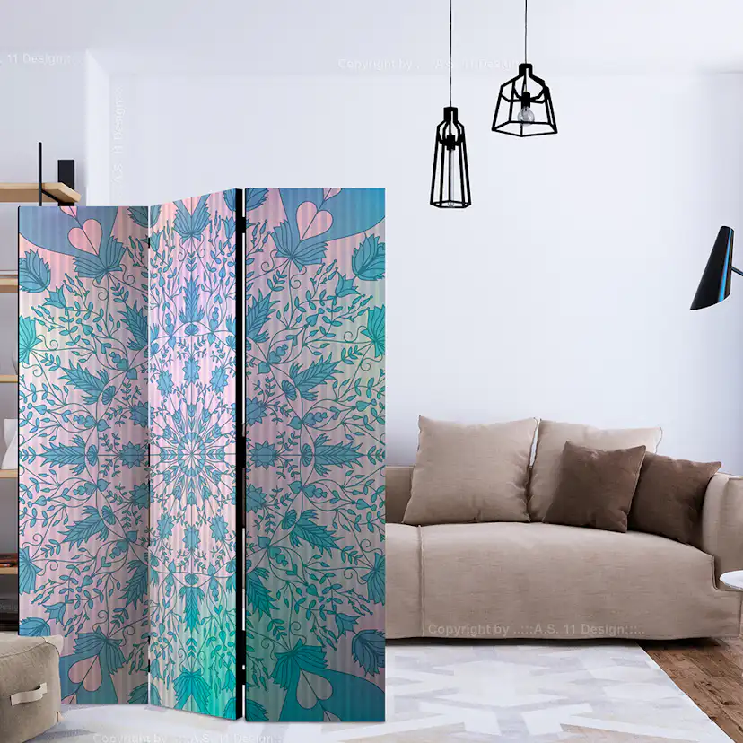 Rumsavdelare Arkiio Girly Mandala Blue 135x172 cm