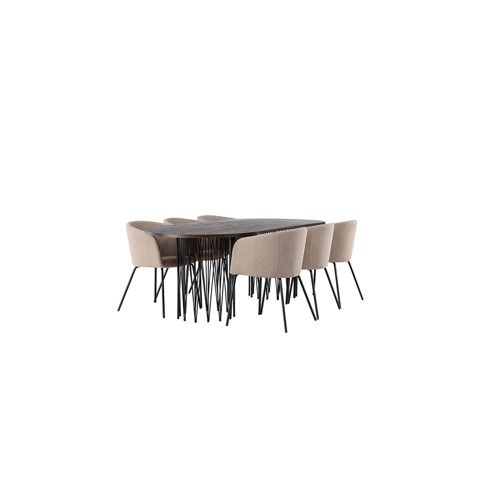 Matgrupp furniture/fashion Stone med 6 Berit Stolar