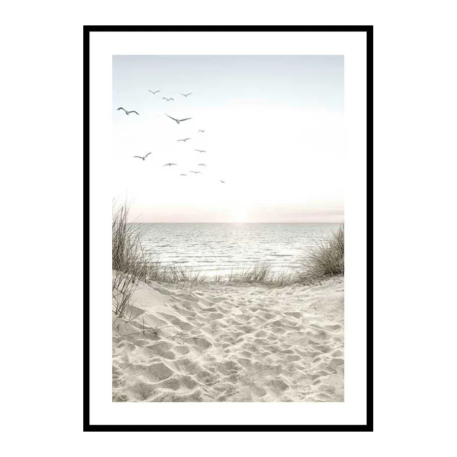 Poster Gallerix Seagulls Sandy Beach