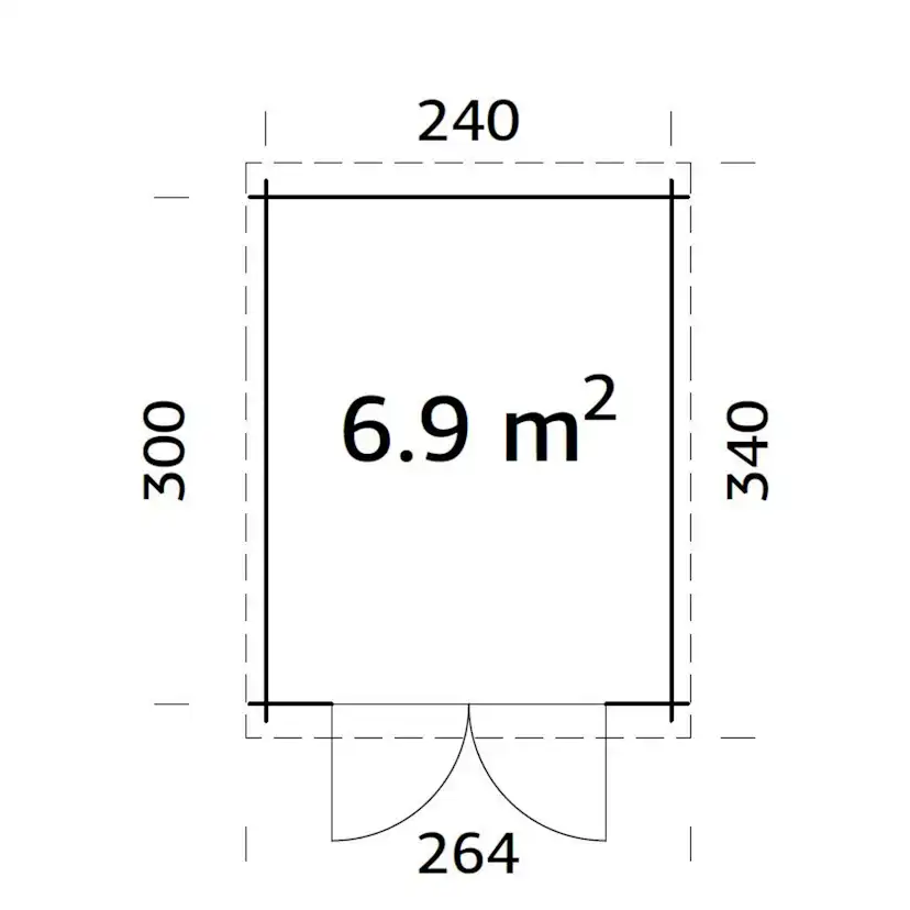 Ella 6,9 m2 PNT7042W2 Ljusgrå/Vit