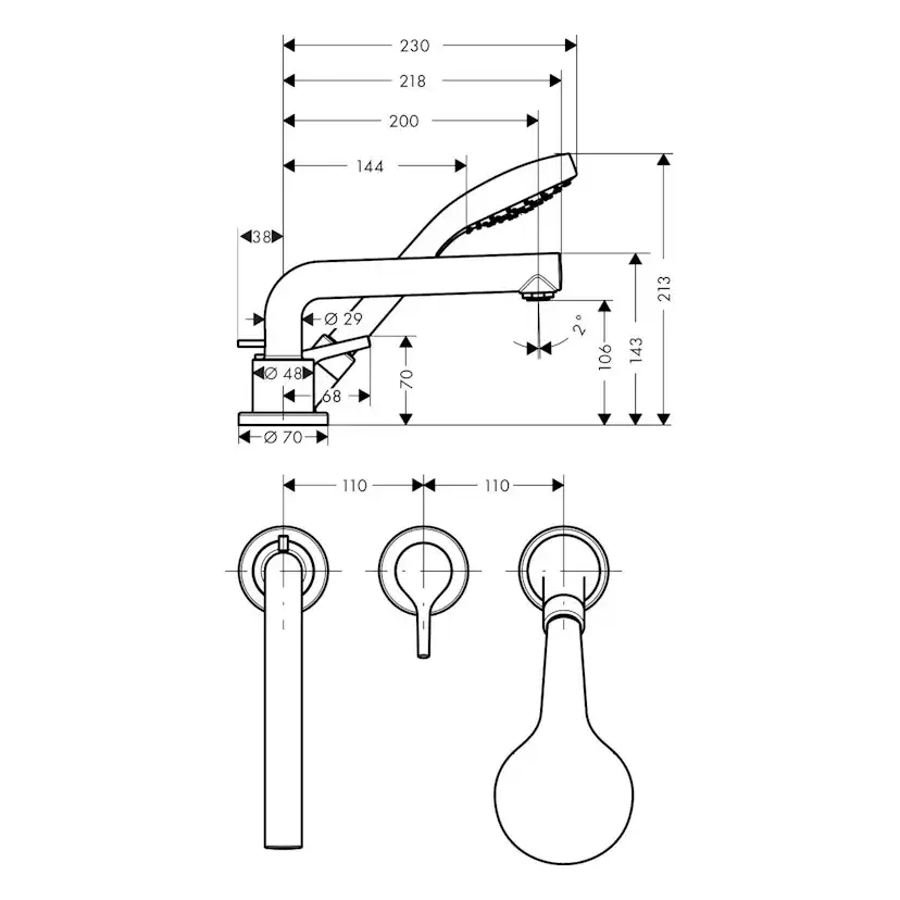 Sargblandare Hansgrohe Talis S 3-håls