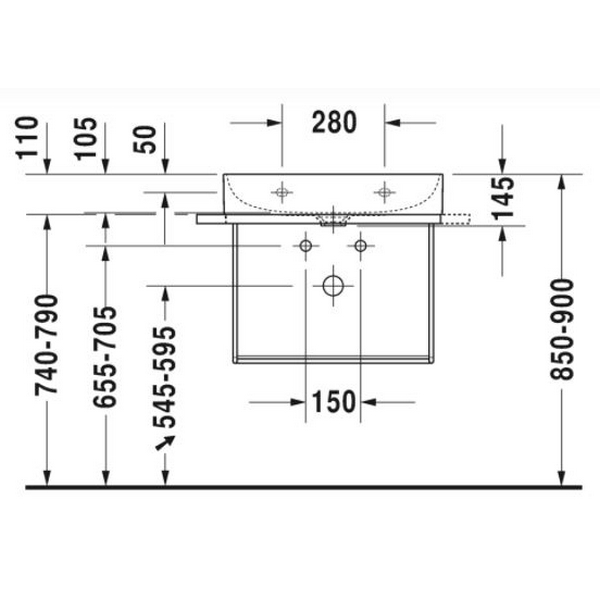 Benställning Duravit DuraSquare Vägghängd till Tvättställ