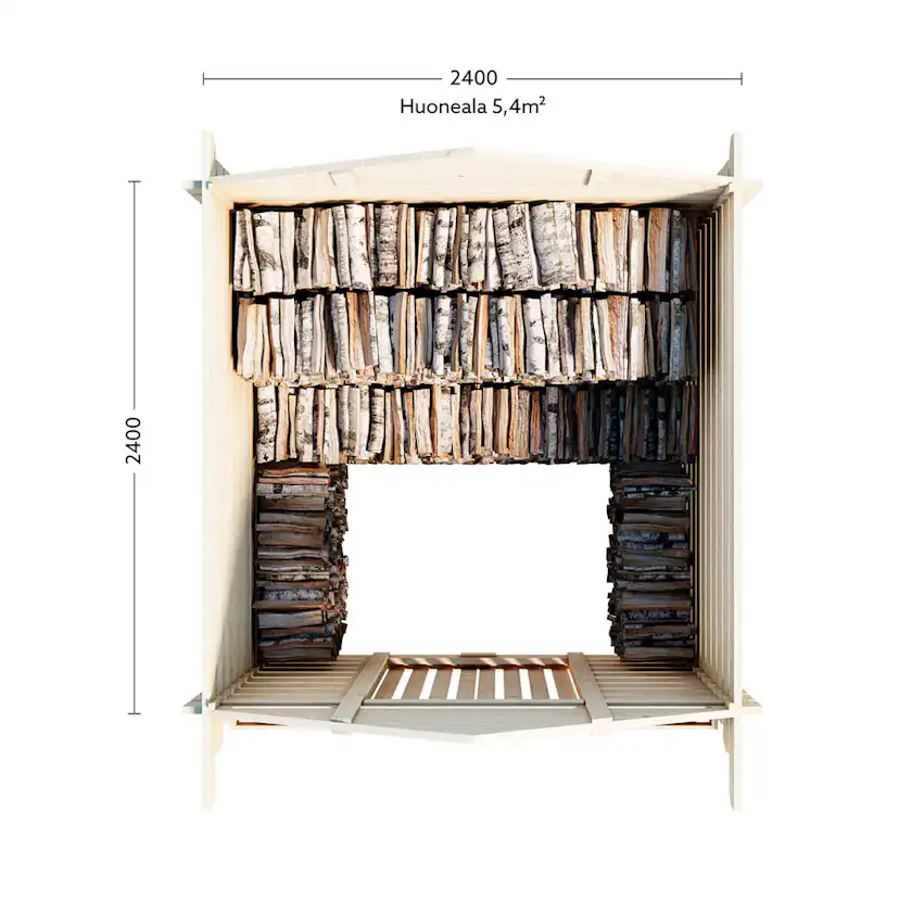 Vedbod Luoman Lillevilla Tahko 4 m² Vedförvaring med Sadeltak i Lösvirke