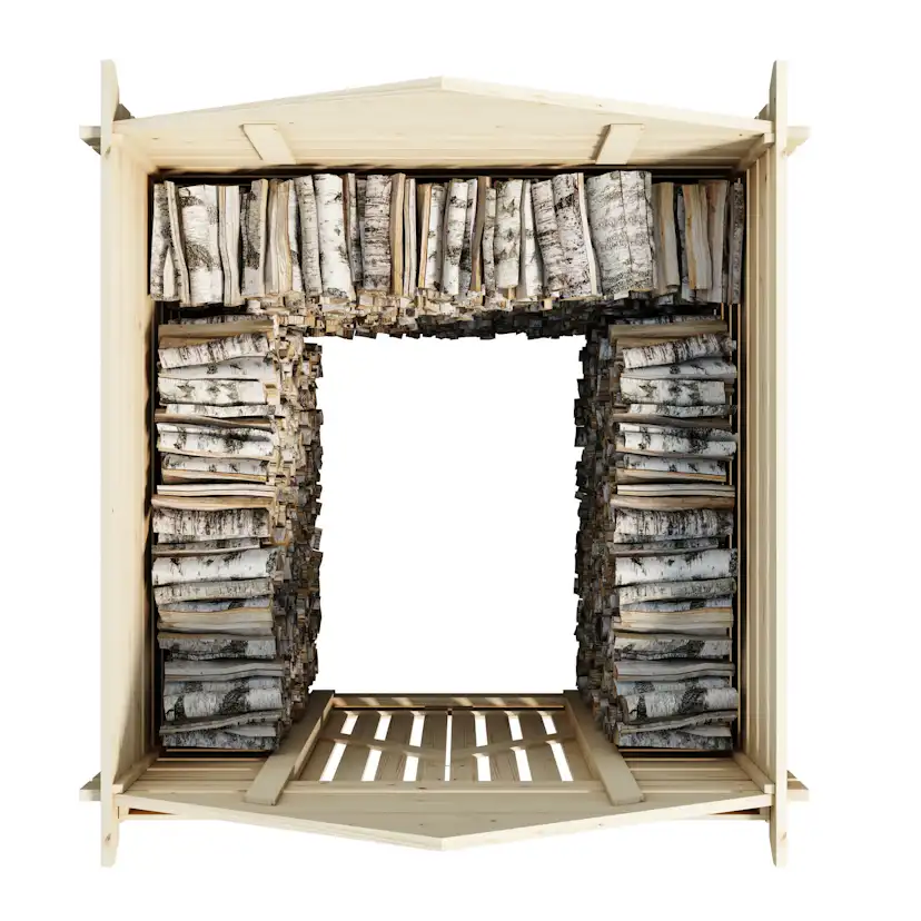 Vedbod Luoman Lillevilla Tahko 4 m² Vedförvaring med Sadeltak i Lösvirke