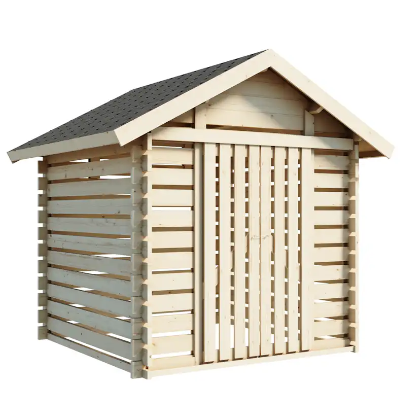 Vedbod Luoman Lillevilla Tahko 4 m² Vedförvaring med Sadeltak i Lösvirke