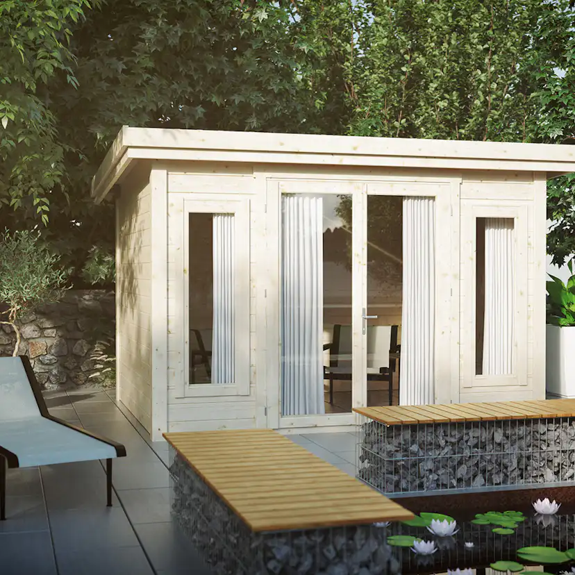 Friggebod Luoman Lillevilla Suovu 8,25 m² Komplett Stuga med Pulpettak