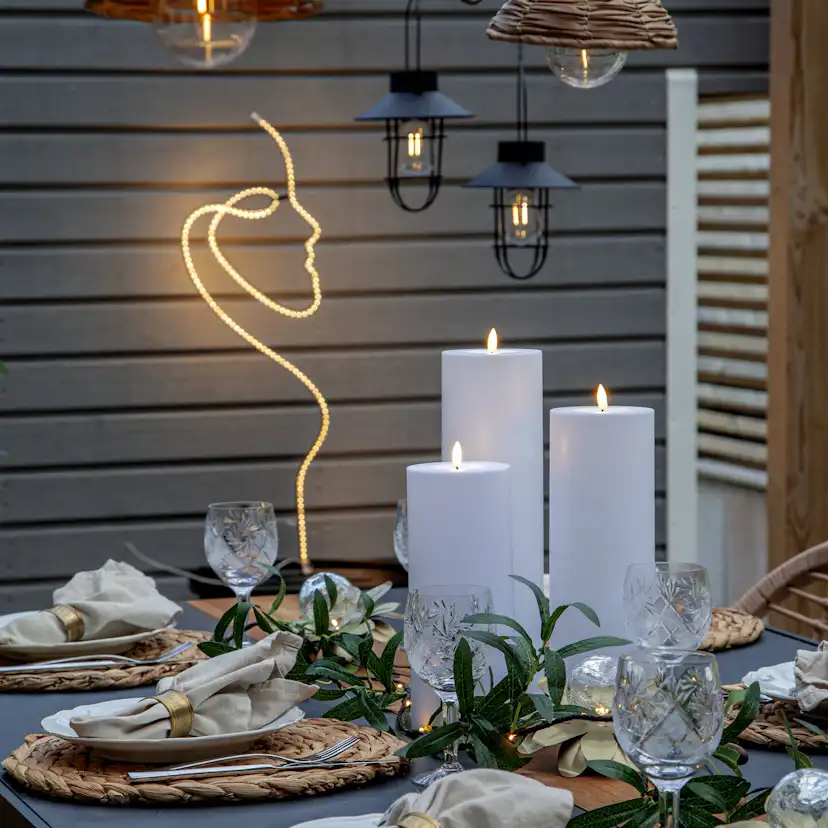 LED-Ljus Star Trading Flamme Rak Vit