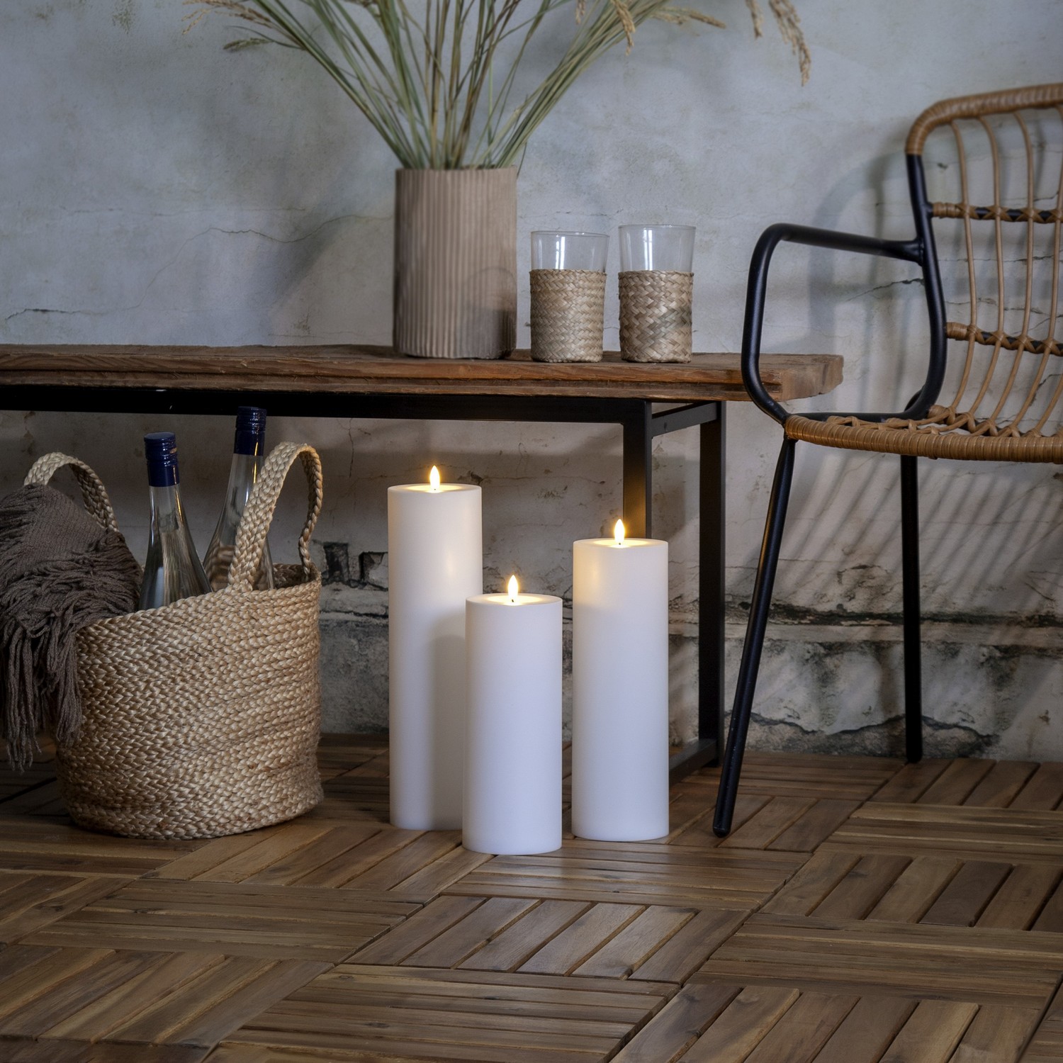 LED-Ljus Star Trading Flamme Rak Vit