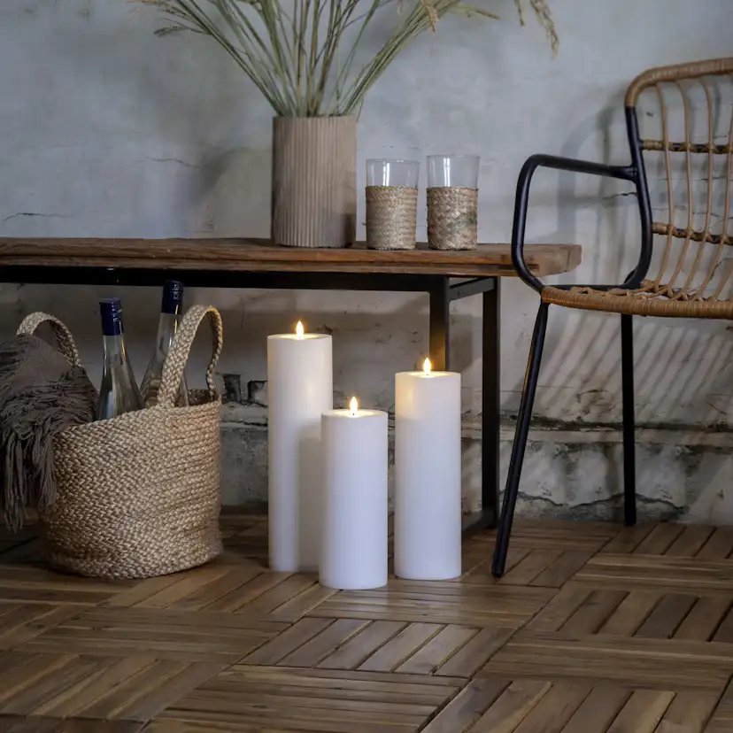 LED-Ljus Star Trading Flamme Rak Vit