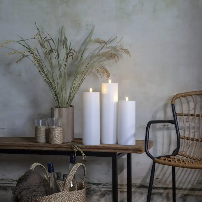 LED-Ljus Star Trading Flamme Rak Vit