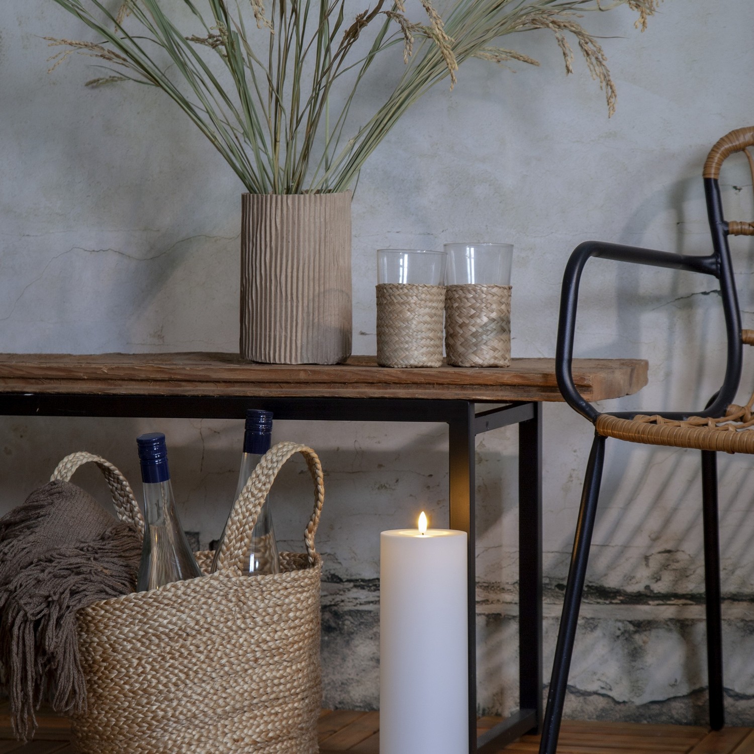 LED-Ljus Star Trading Flamme Rak Vit