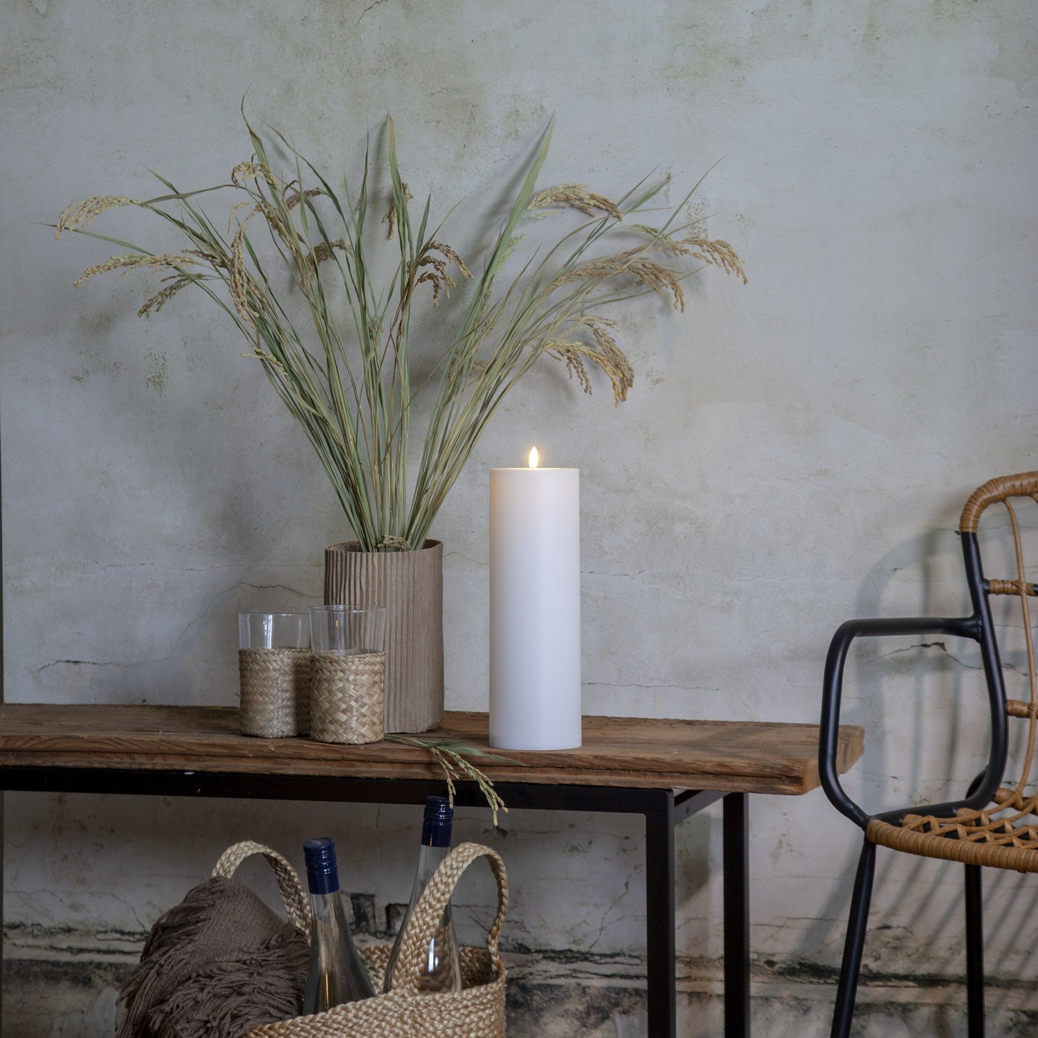 LED-Ljus Star Trading Flamme Rak Vit