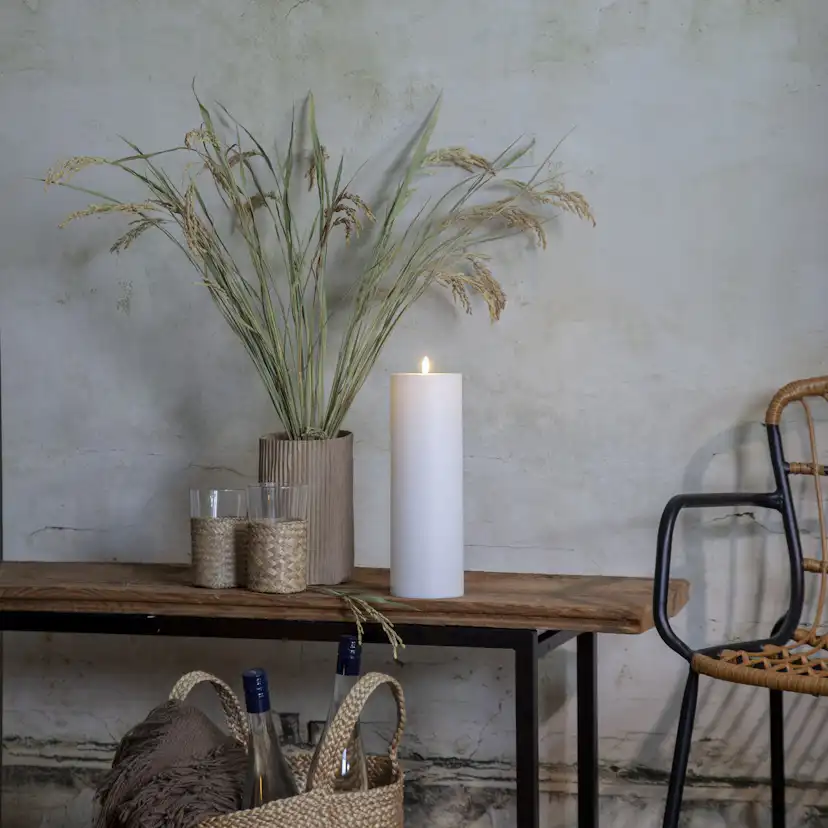 LED-Ljus Star Trading Flamme Rak Vit