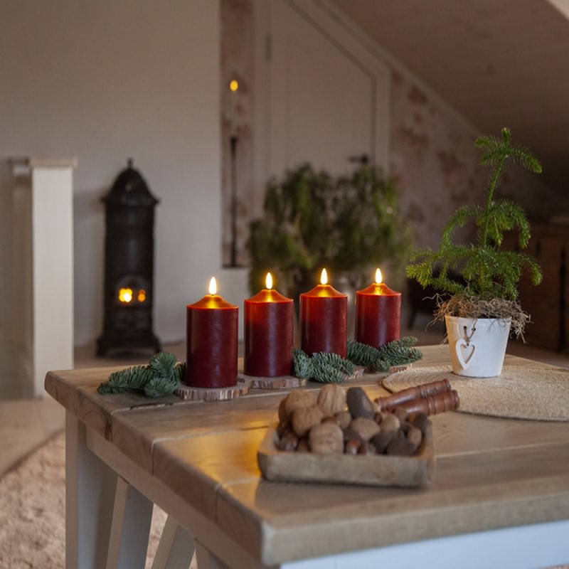 Blockljus Star Trading Flamme LED Röd Batteriljus