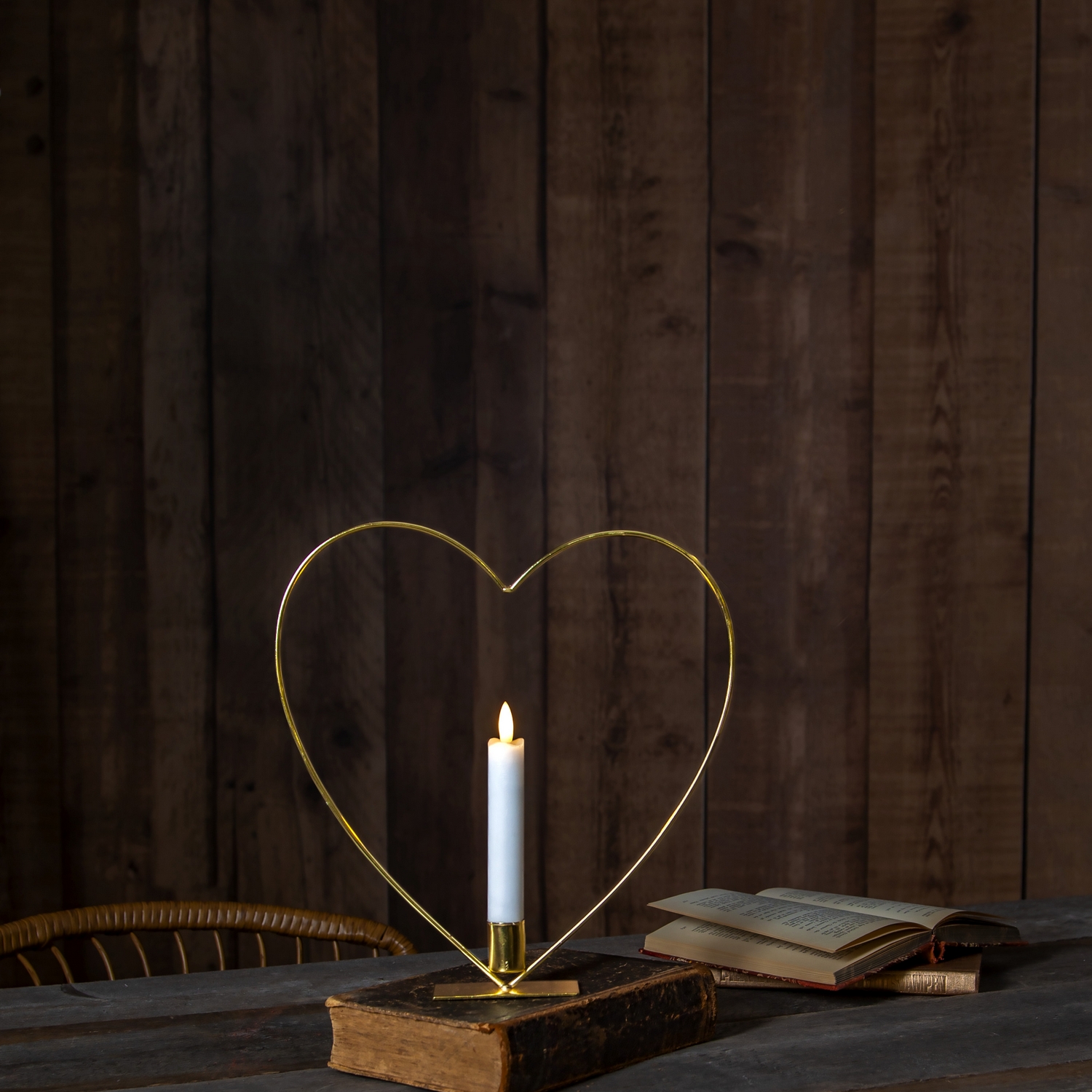 Inomhusdekoration Star Trading Flamme Heart Fristående