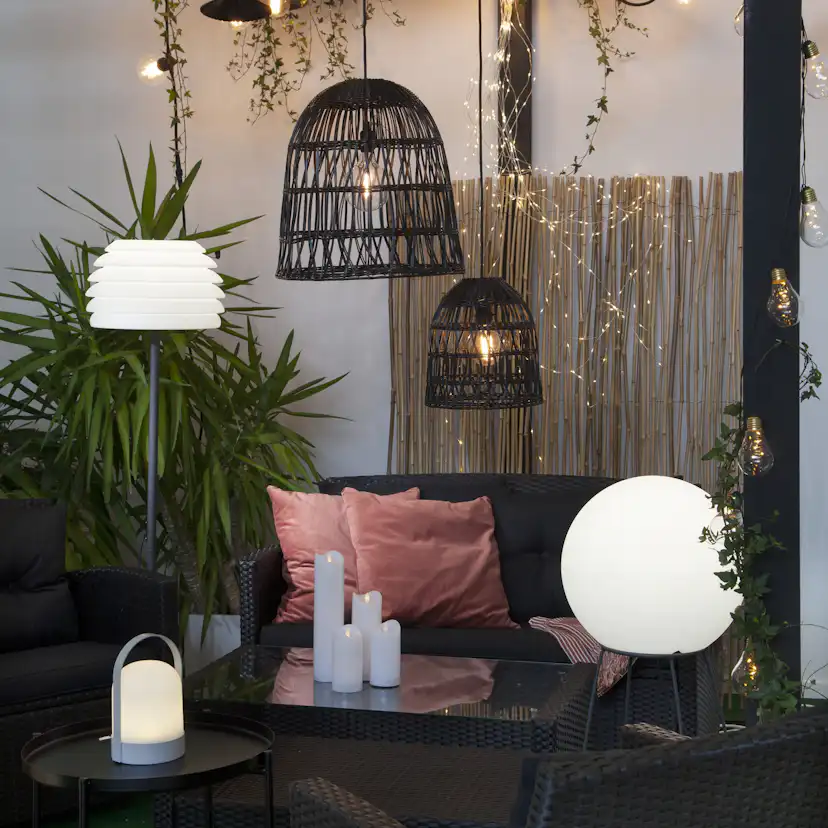 Golvlampa Star Trading GardenLight Rhodos Utomhuslampa Vit