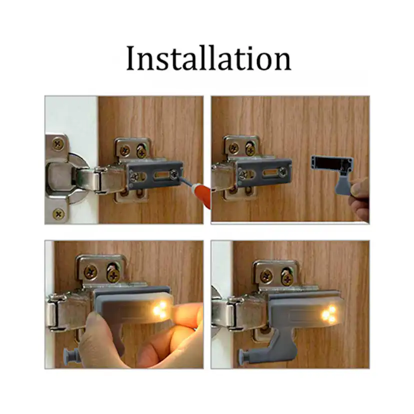 Skåpbelysning AI6 LED Med Gångjärnsmontering för Badrumsskåp