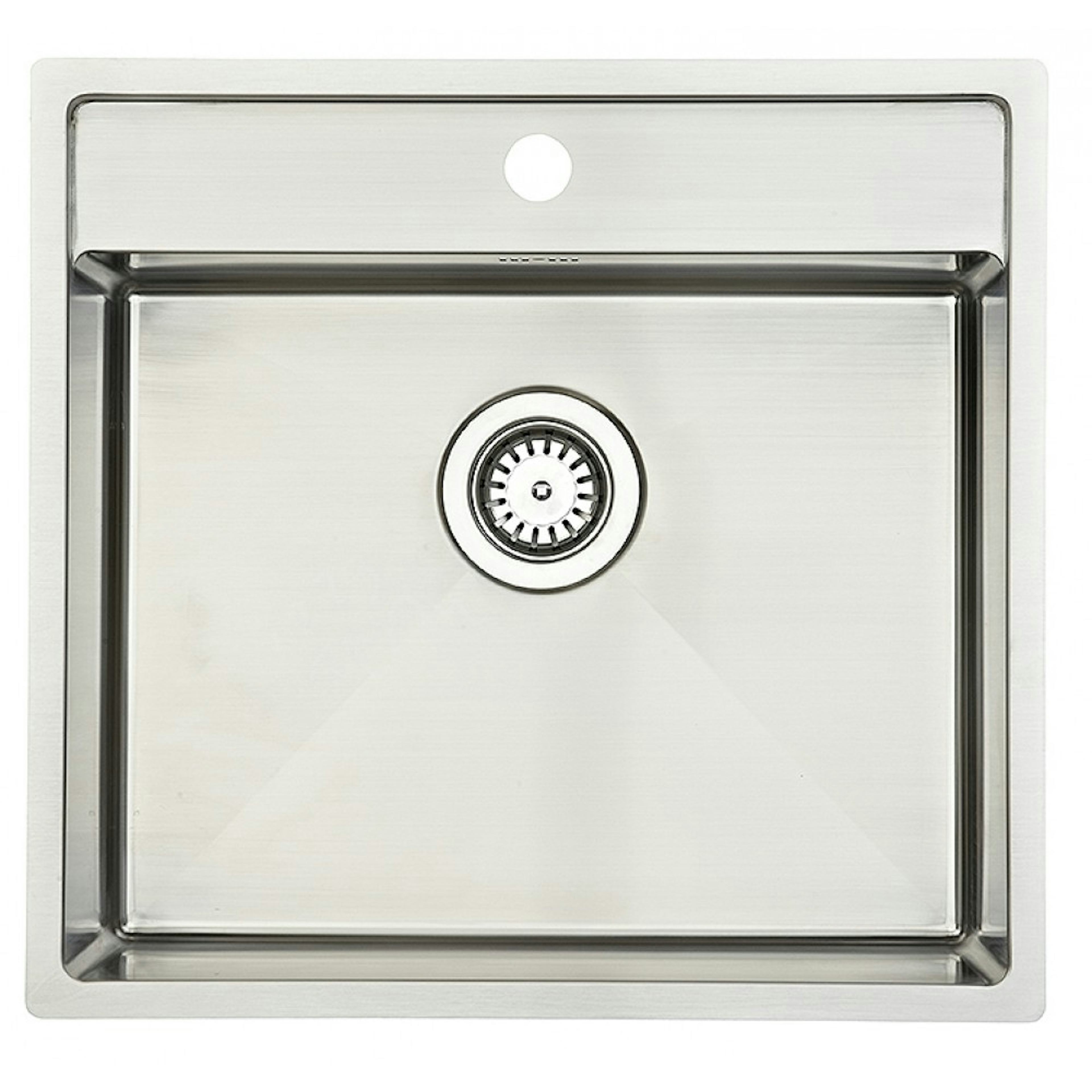 Diskho Lavabo Kubus 520 Soft 530 mm Rostfri Enkel med Korgventil & Vattenlås