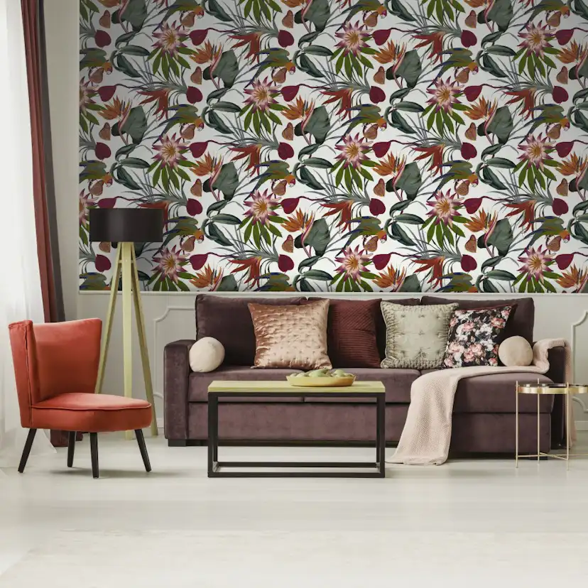 Tapet WOW Papegoja Vit