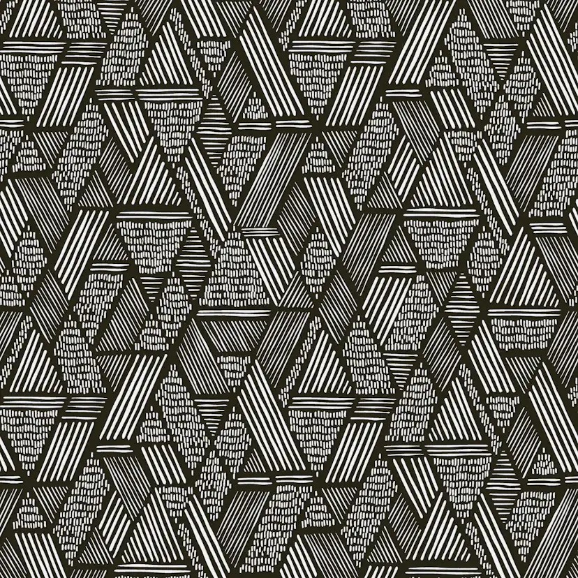 Tapet WOW Ethnic Stitch Svart/Vit