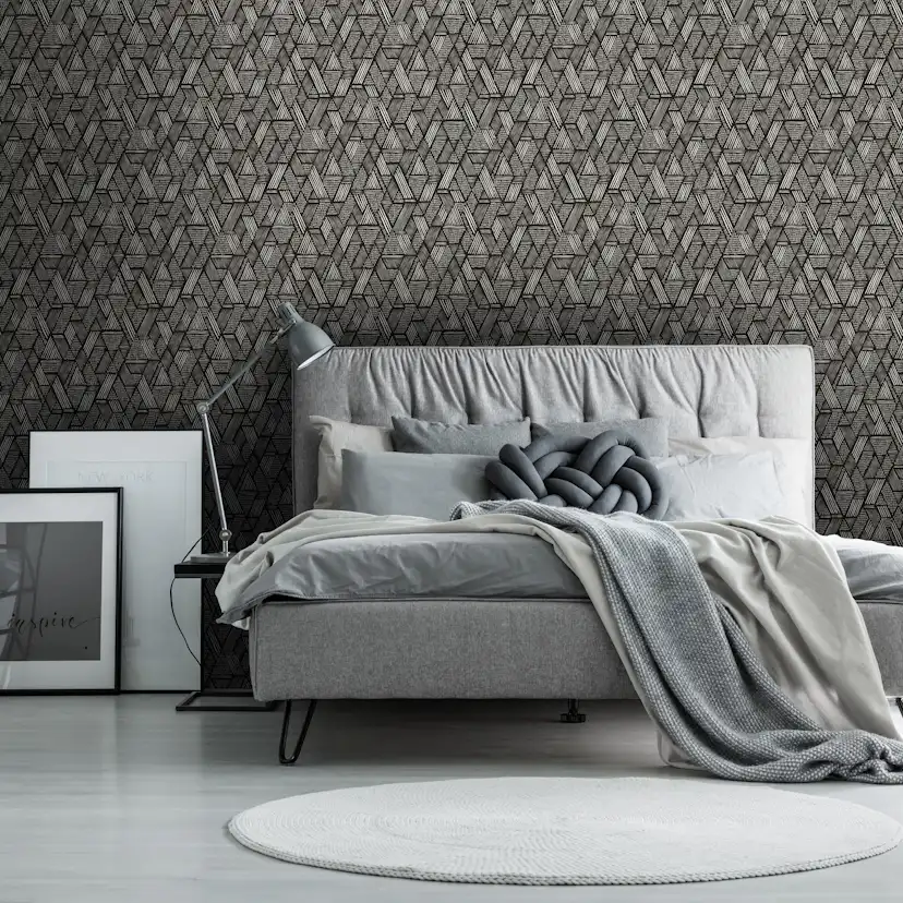 Tapet WOW Ethnic Stitch Svart/Vit