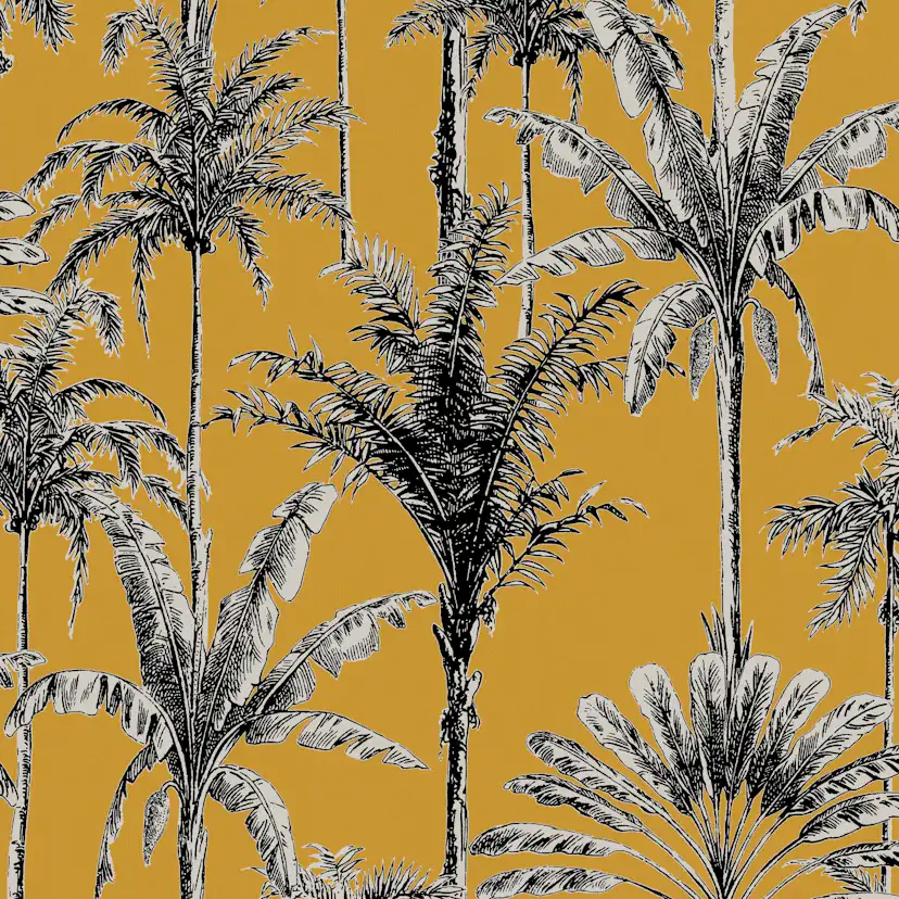 Tapet WOW Vintage Palm Mörk