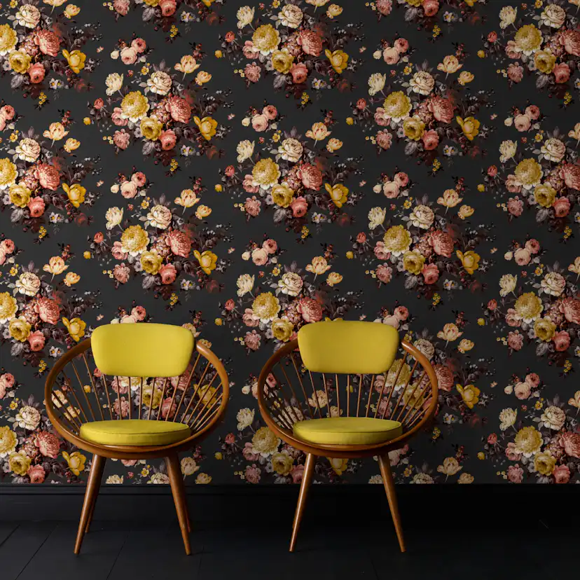 Tapet WOW Bouquet Svart