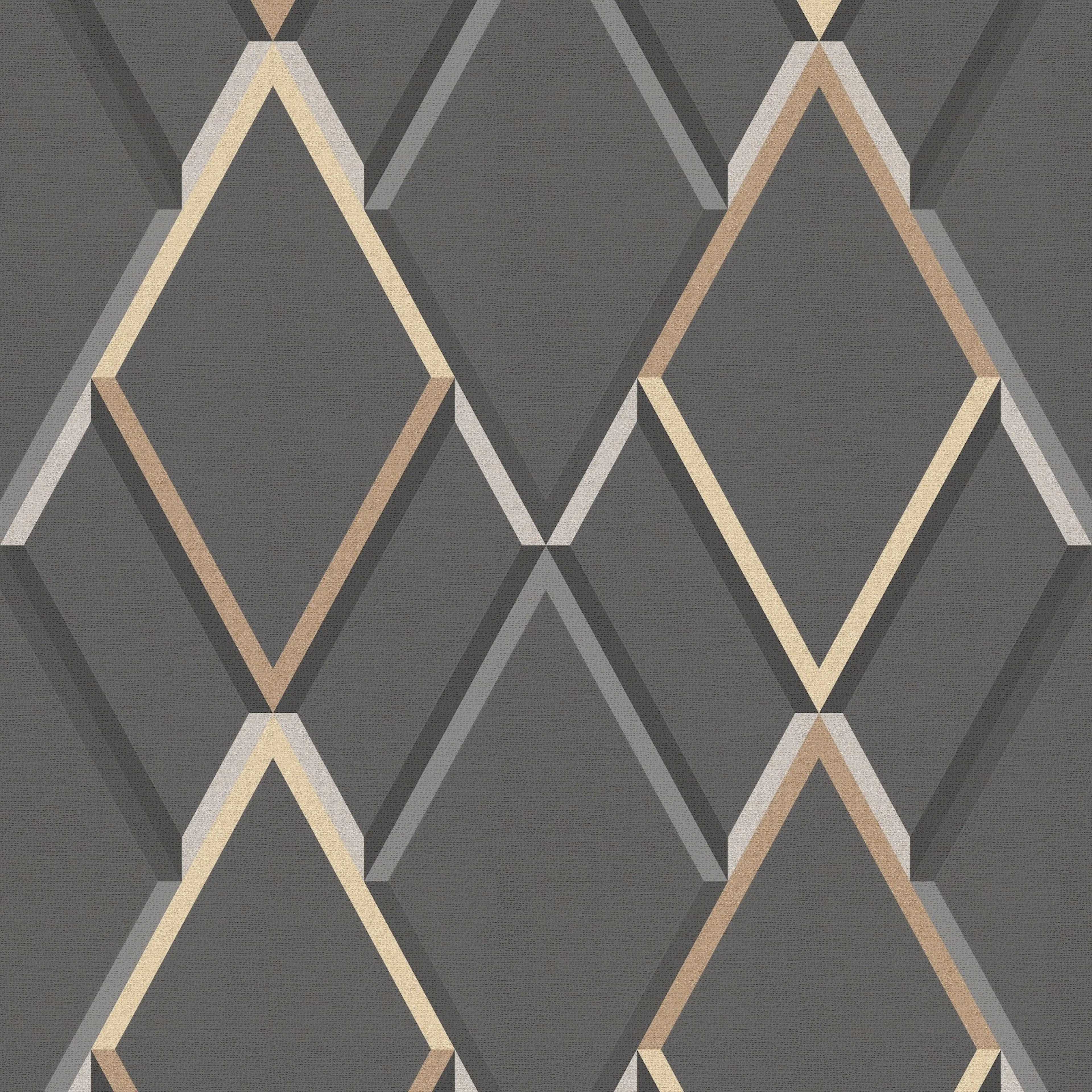 Tapet WOW Metallisk Geometrisk Grå