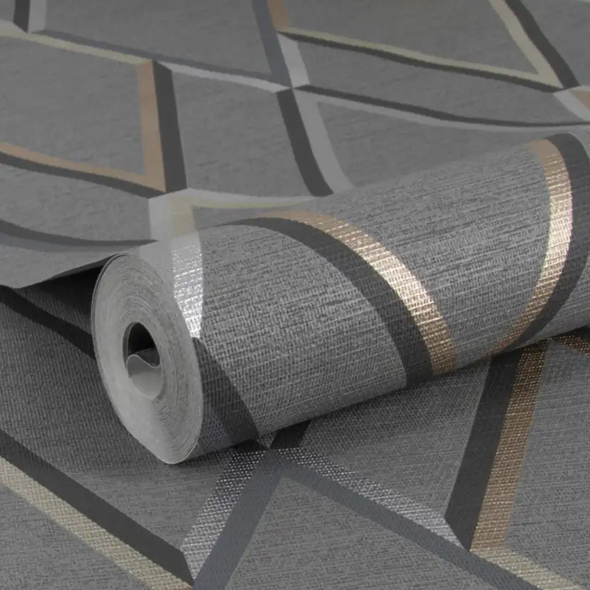 Tapet WOW Metallisk Geometrisk Grå