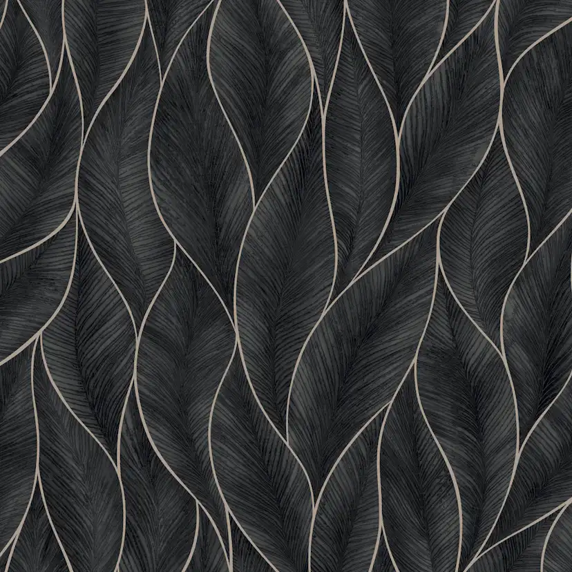 Tapet WOW Subtle Leaves Silver/Blå