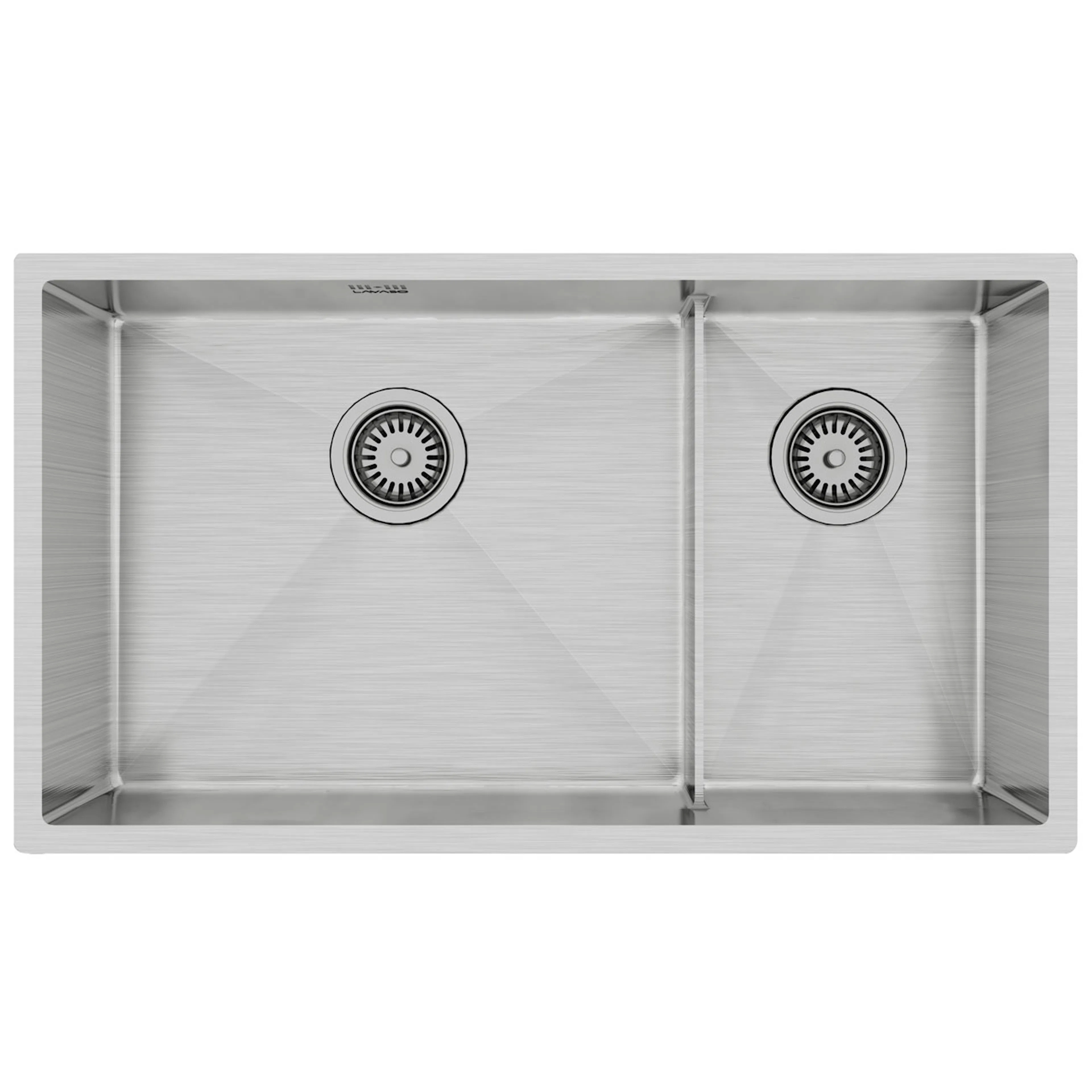 Diskho Lavabo Kubus 780 Soft Slim Rostfri Dubbel med Korgventil & Vattenlås