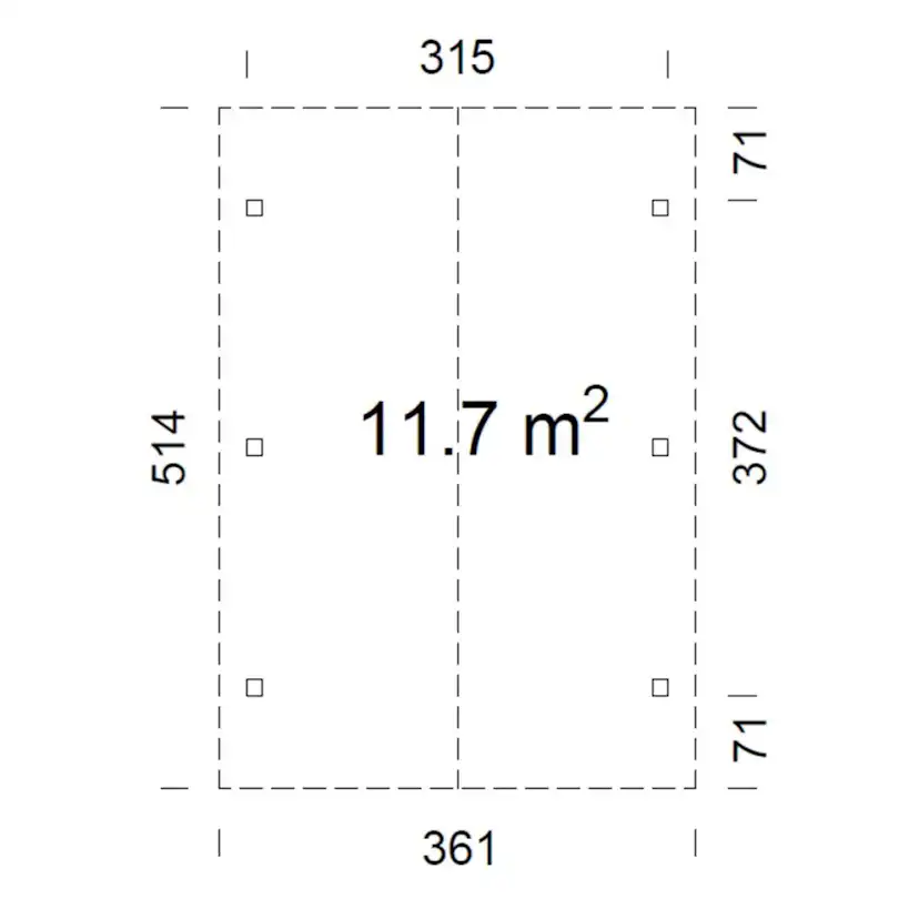 Carport Palmako Robert 11,7 m2